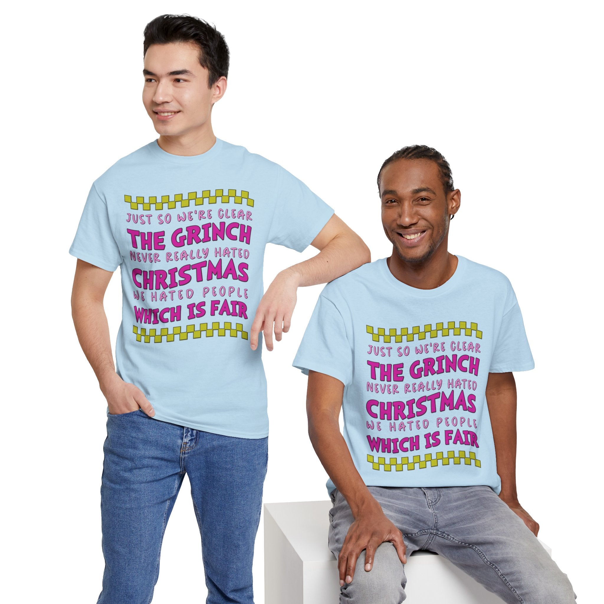 Grinch Never Hated Christmas Funny Unisex Cotton Tee