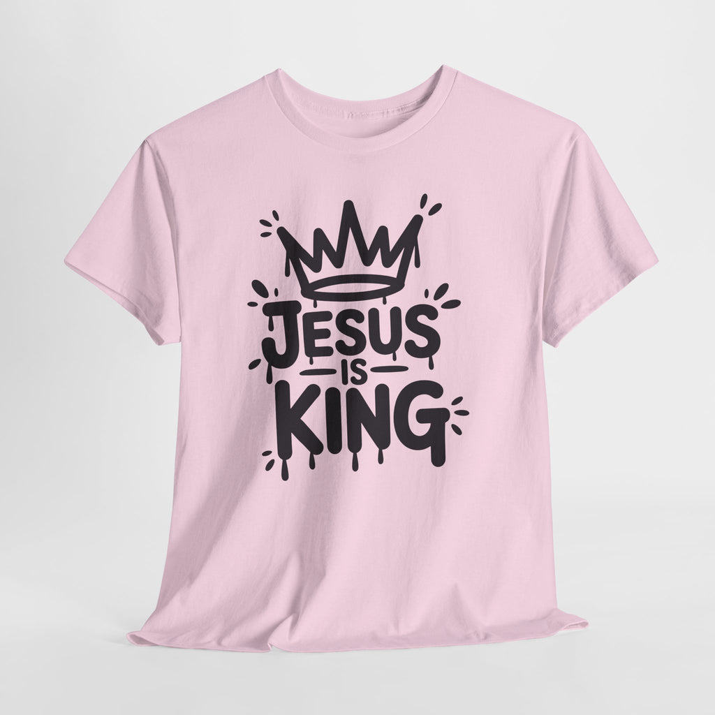 Jesus Is King Crown T-Shirt — Minimalist Christian Unisex Cotton Tee