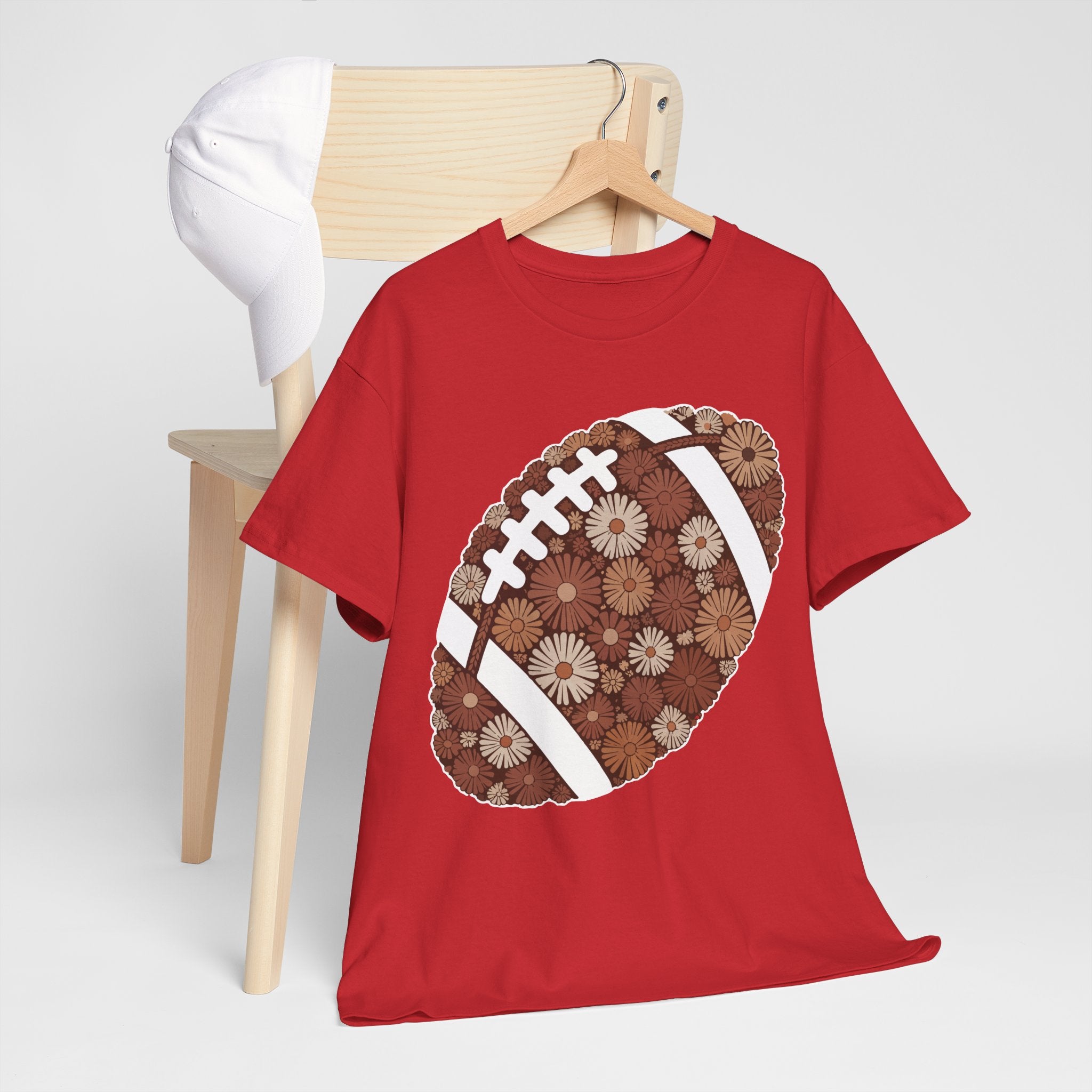 Game Day Touch Down Football Tee — Helmets, Flags & Cheer Icons Unisex Cotton Tee