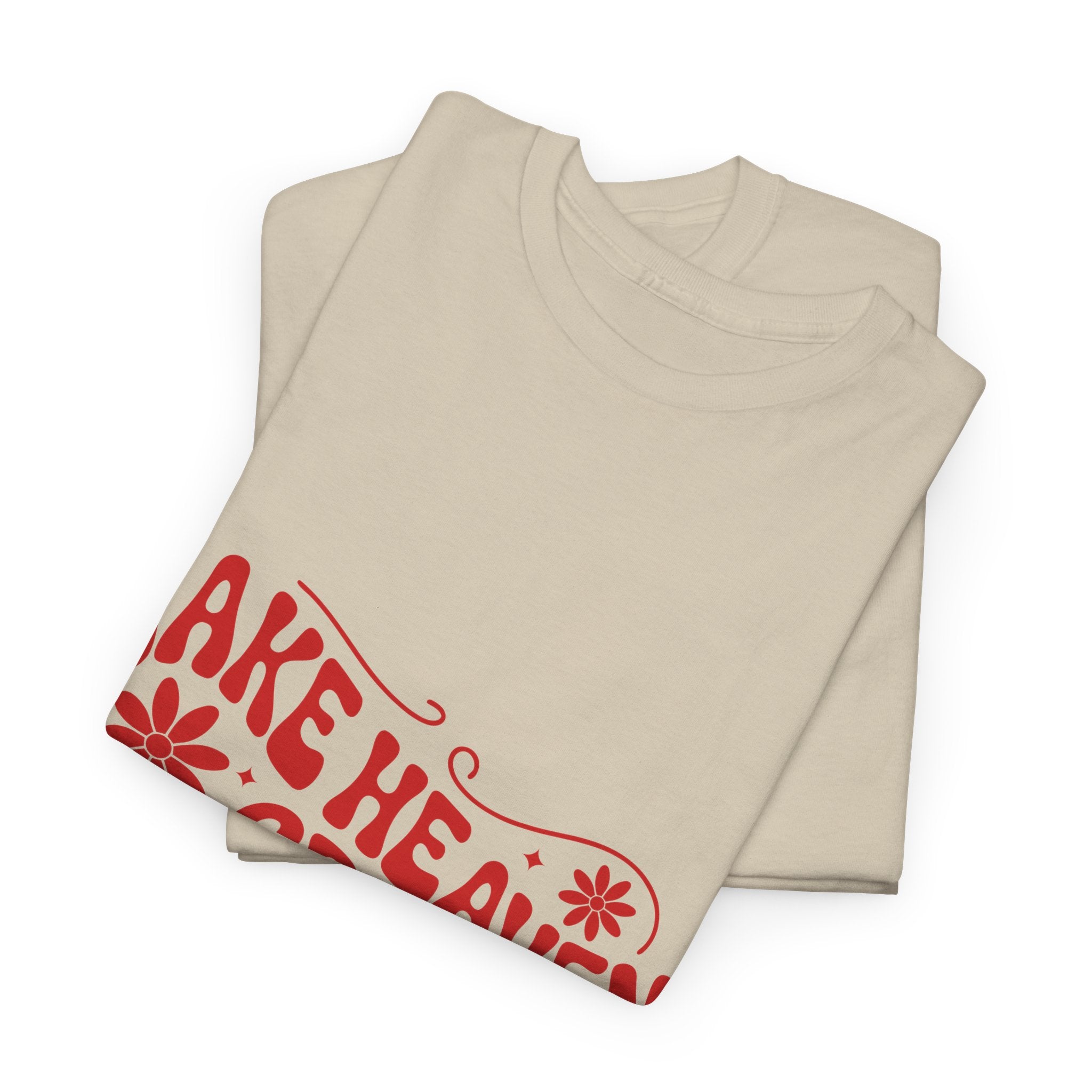 Make Heaven Crowded Retro Floral Christian Unisex Cotton T-Shirt