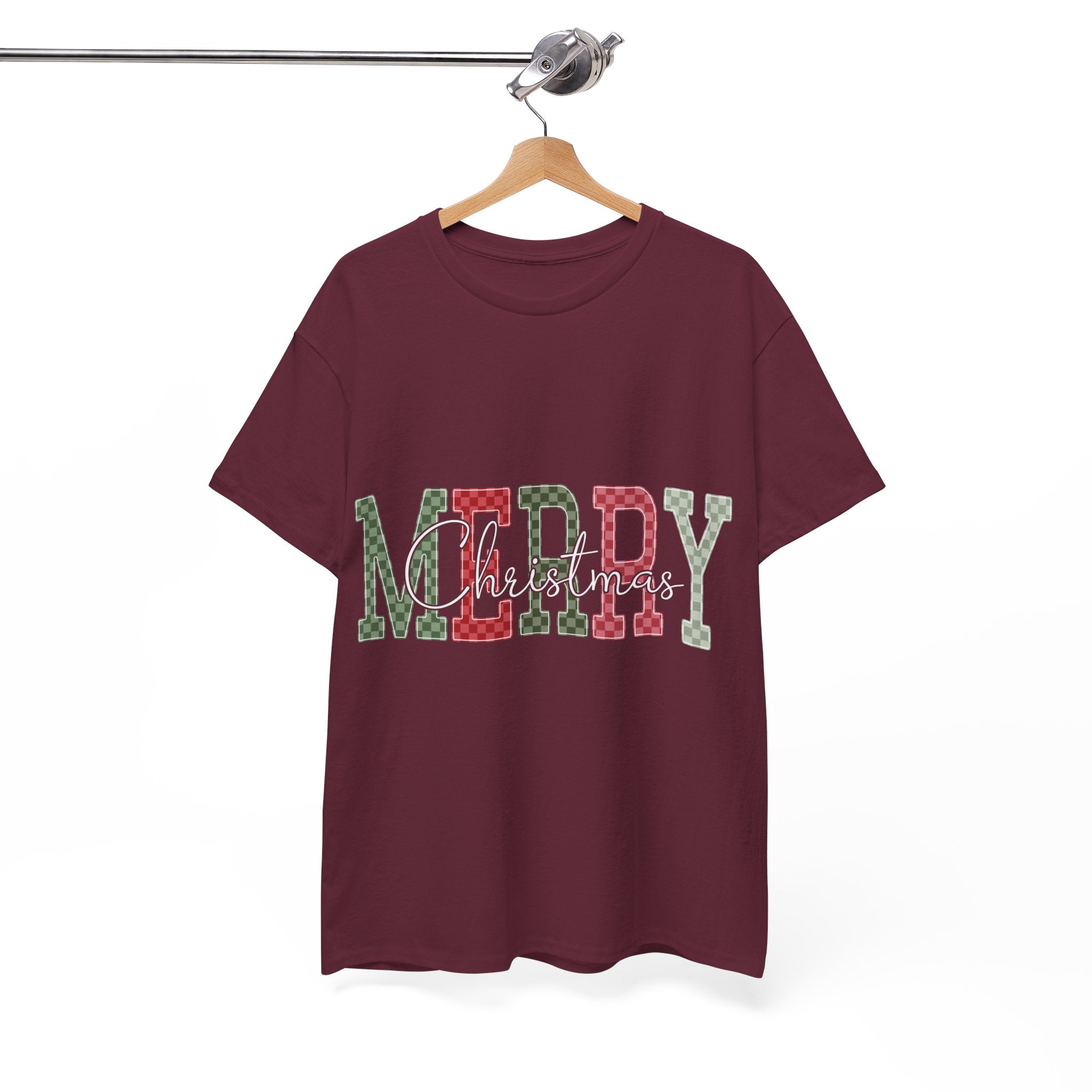 Plaid Merry Christmas Unisex Cotton Tee