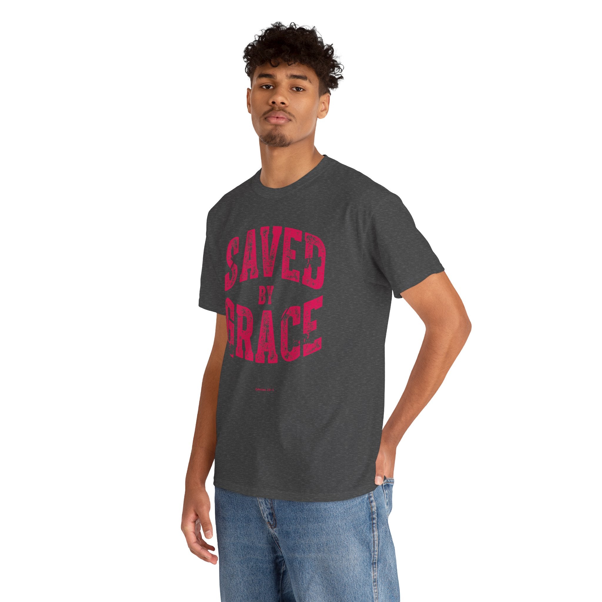 Saved by Grace Ephesians 2:8-9 Unisex Cotton T-Shirt