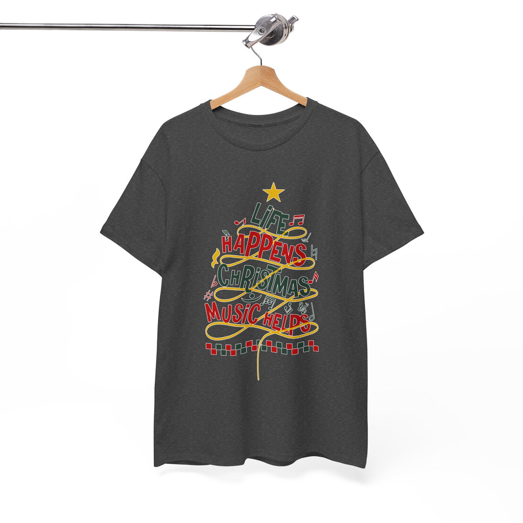 Christmas Tree Words Music Unisex Cotton Tee
