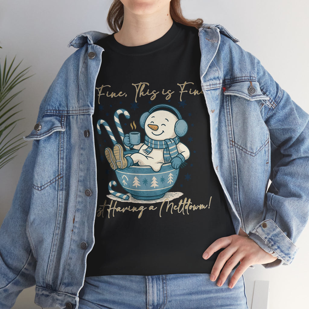 Snowman Hot Cocoa Unisex Cotton Tee