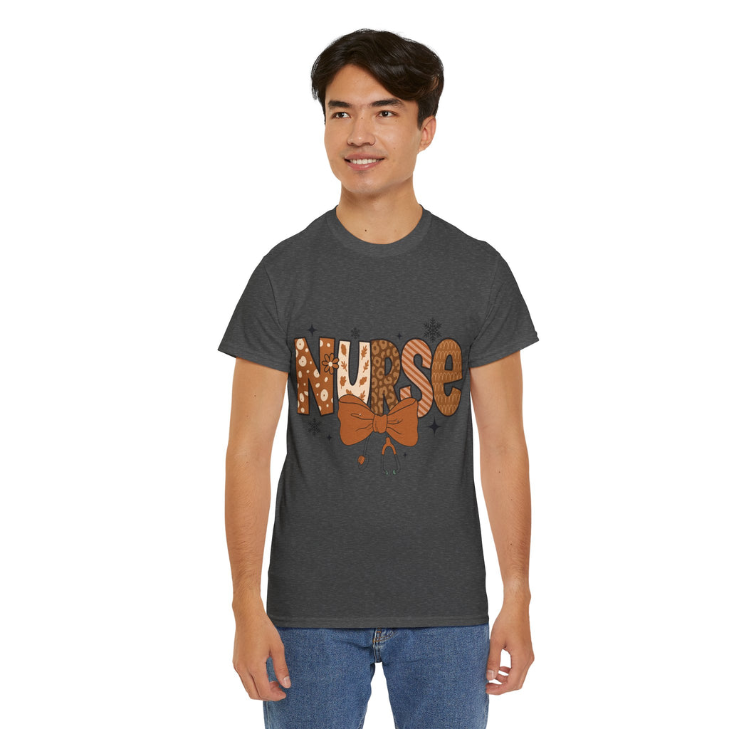 NURSE Fall Stethoscope Tee — Brown Autumn Nurse Unisex CottonT shirt