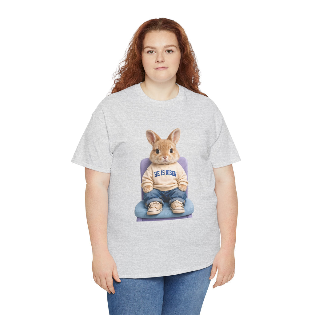 Easter 'He Is Risen' Bunny Unisex Cotton Tee