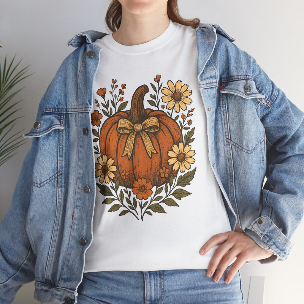 Pumpkin Daisy Unisex Cotton Tee