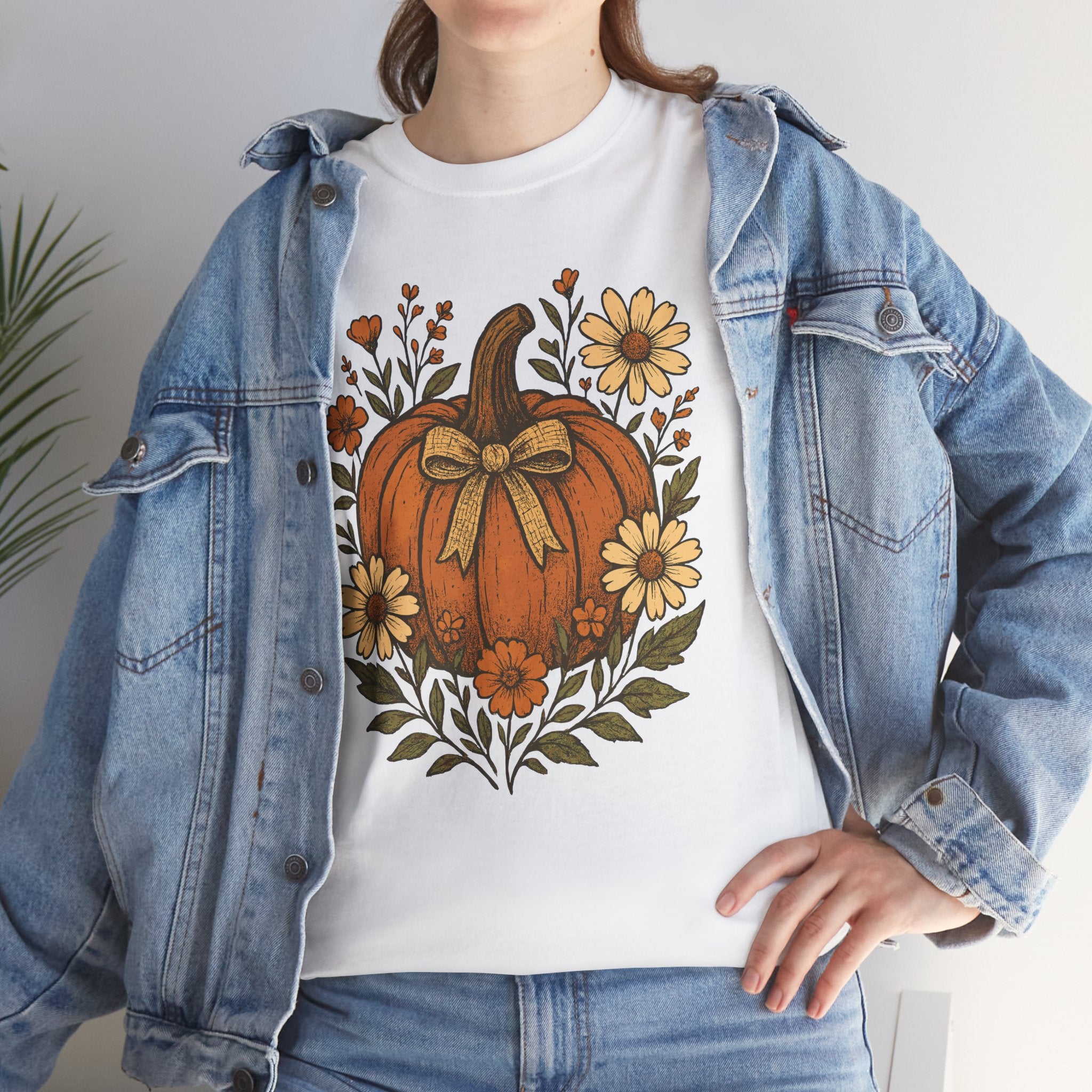 Pumpkin Daisy Unisex Cotton Tee