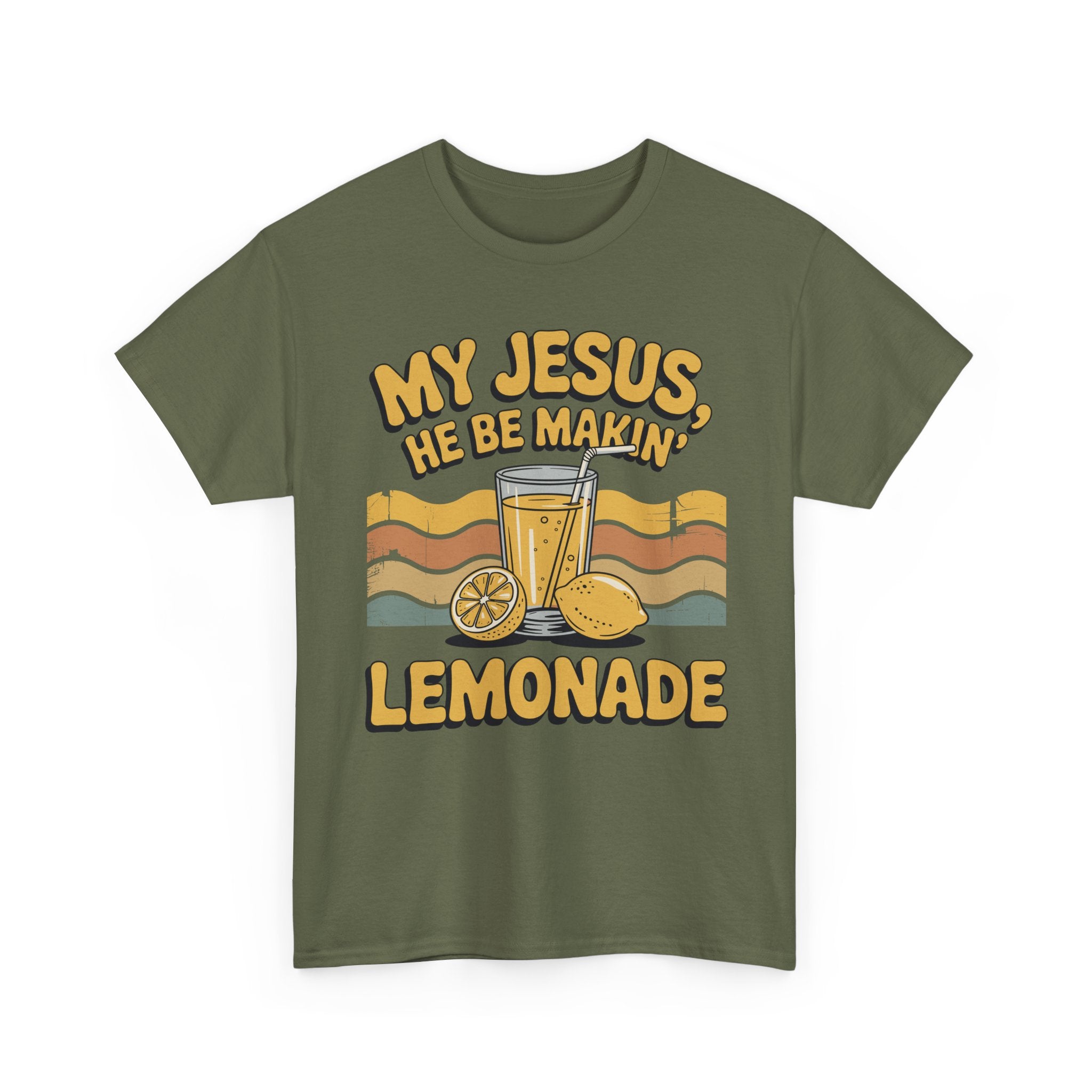 My Jesus, He Be Makin’ Lemonade T-Shirt — Retro Lemonade Christian Unisex Cotton Tee