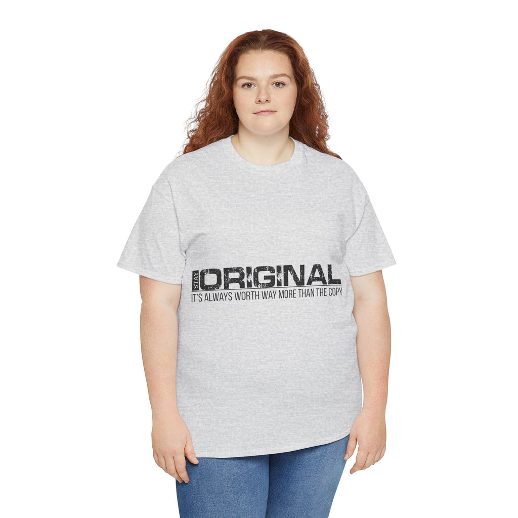 STAY SILENT Minimalist Tee — Vertical Text Black Unisex Cotton Tee