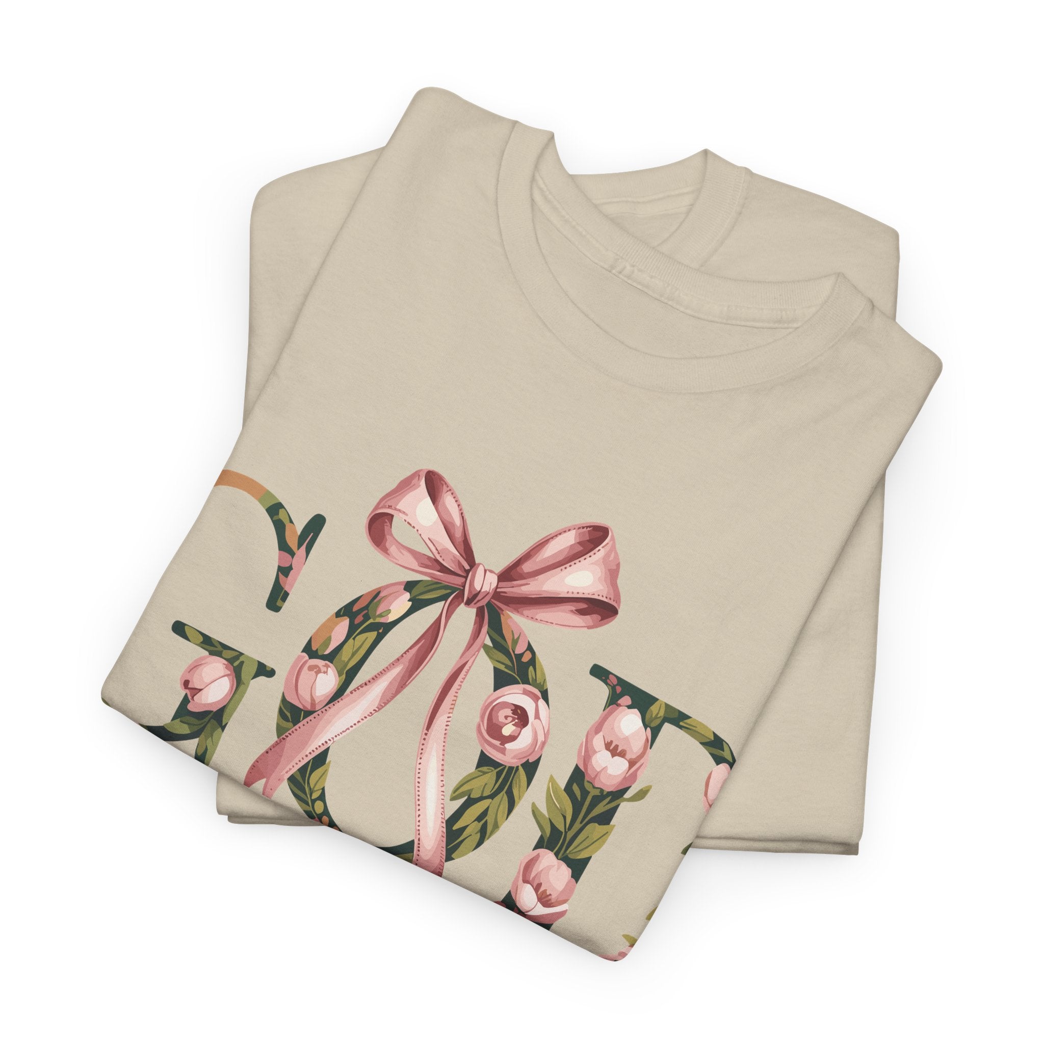 God Is Good Pink Rose Tee — Floral Ribbon Faith Unisex Cotton T-Shirt