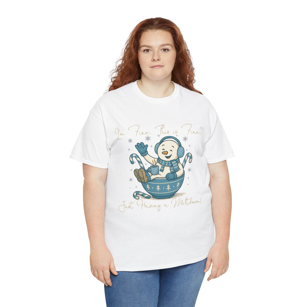Snowman Hot Cocoa Unisex Cotton Tee