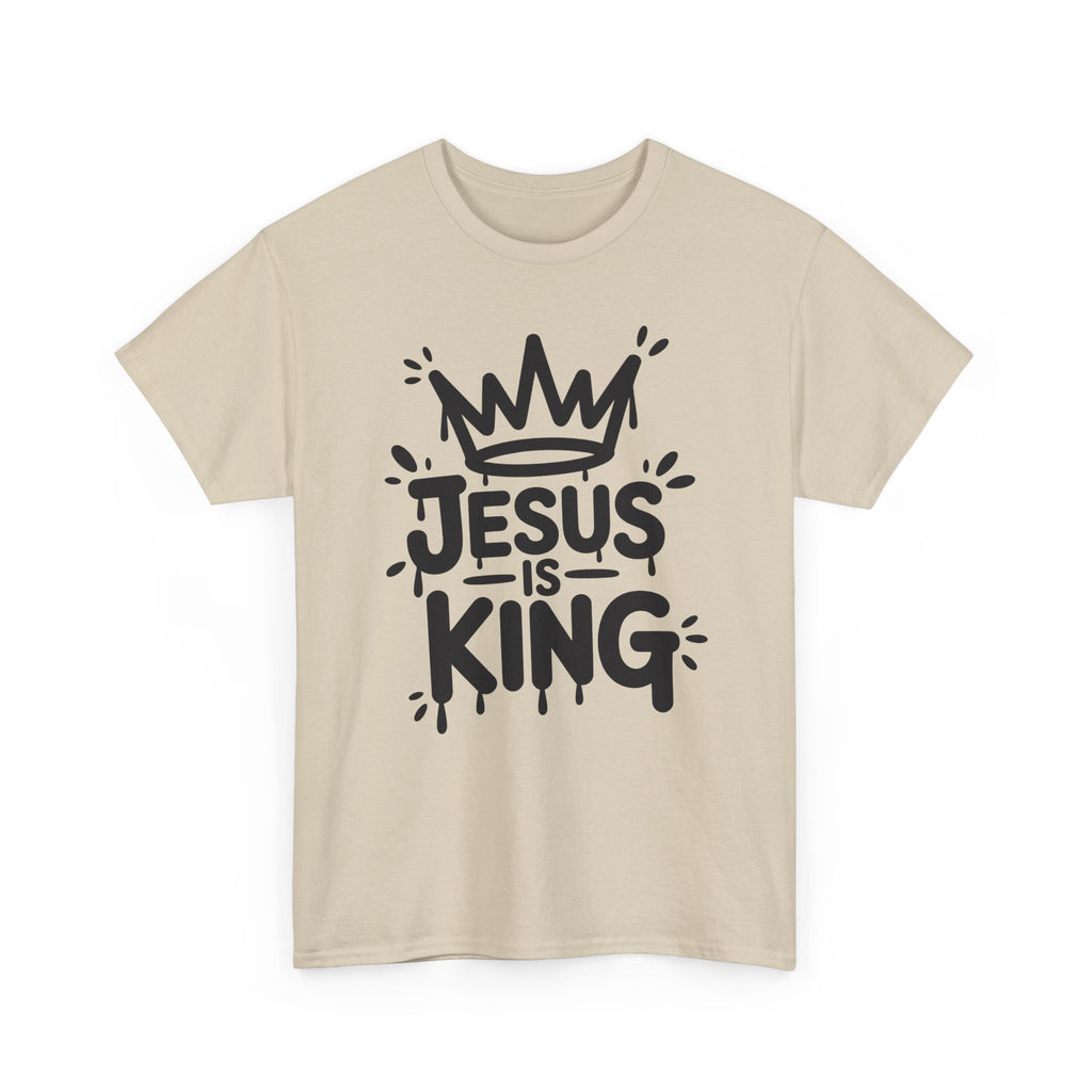 Jesus Is King Crown T-Shirt — Minimalist Christian Unisex Cotton Tee