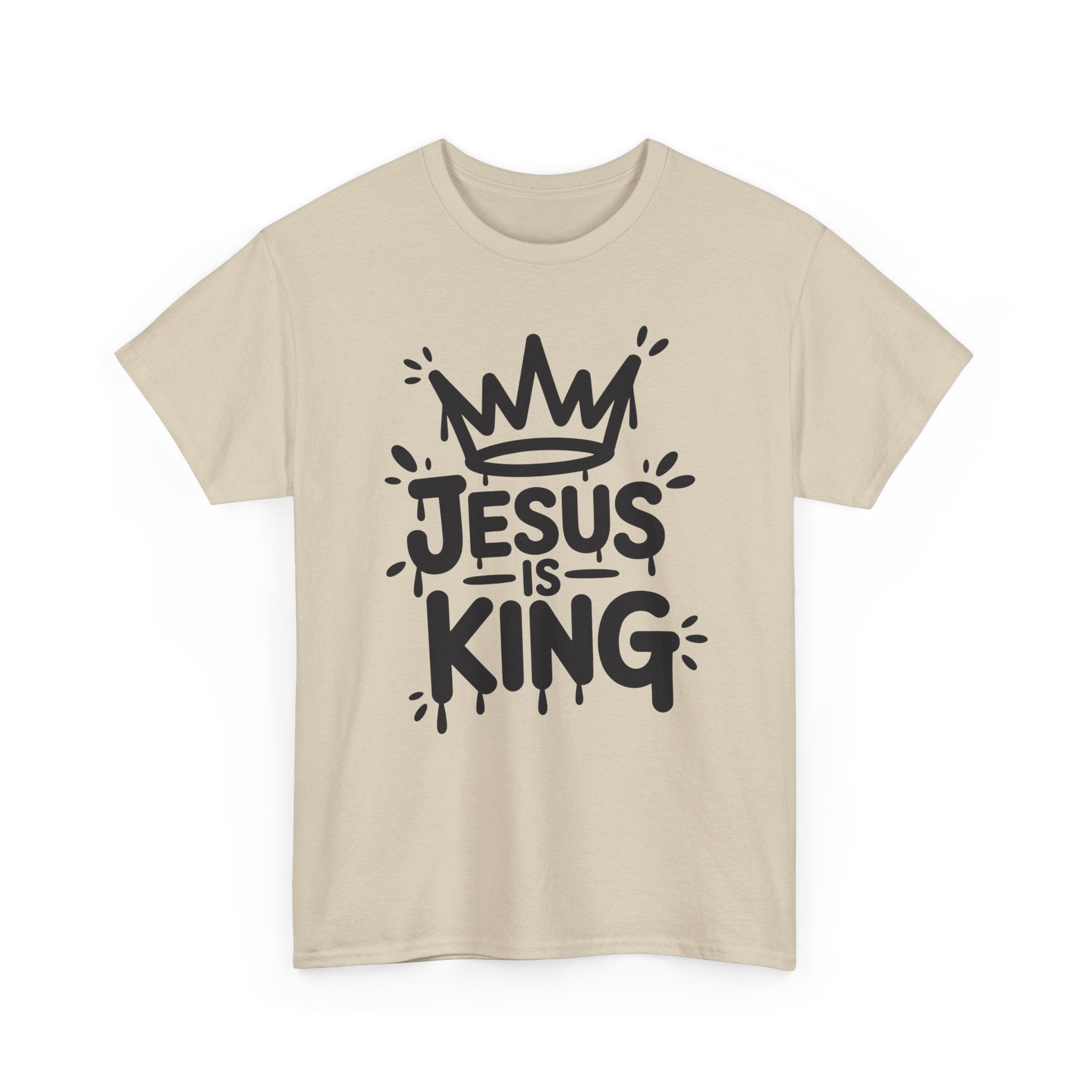 Jesus Is King Crown T-Shirt — Minimalist Christian Unisex Cotton Tee