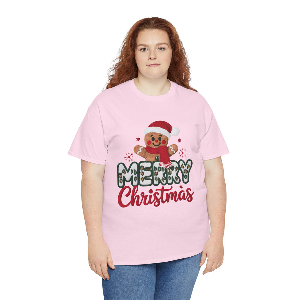 Gingerbread Santa 'Merry Christmas' Unisex Cotton Tee T-Shirt