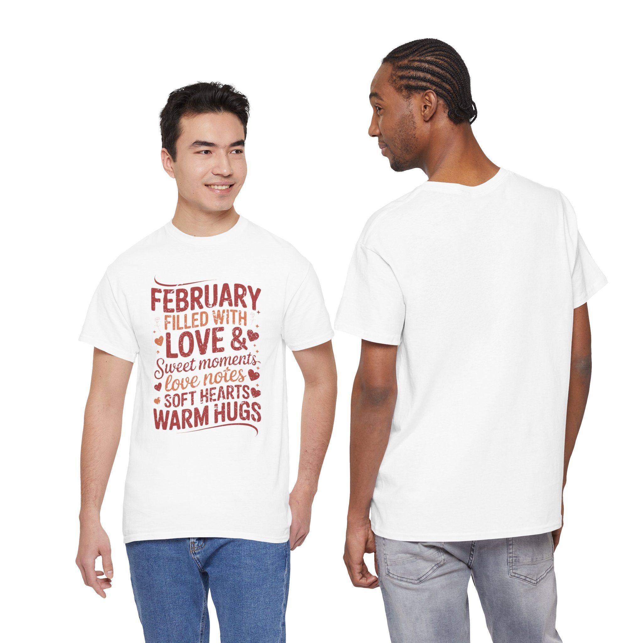 February Filled With Love Tee — Cozy Love Notes Valentine's Unisex Cotton Tshirt