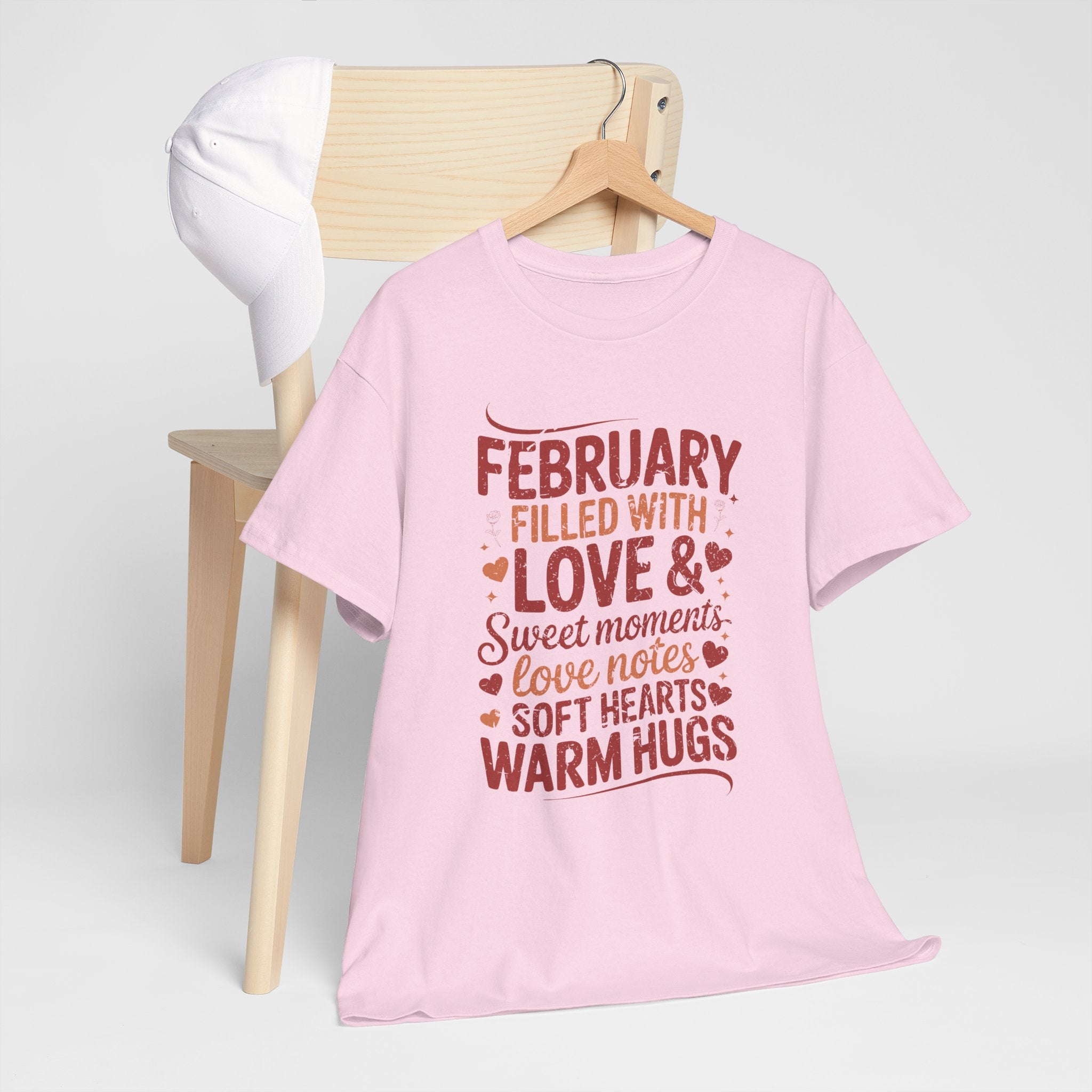 February Filled With Love Tee — Cozy Love Notes Valentine's Unisex Cotton Tshirt