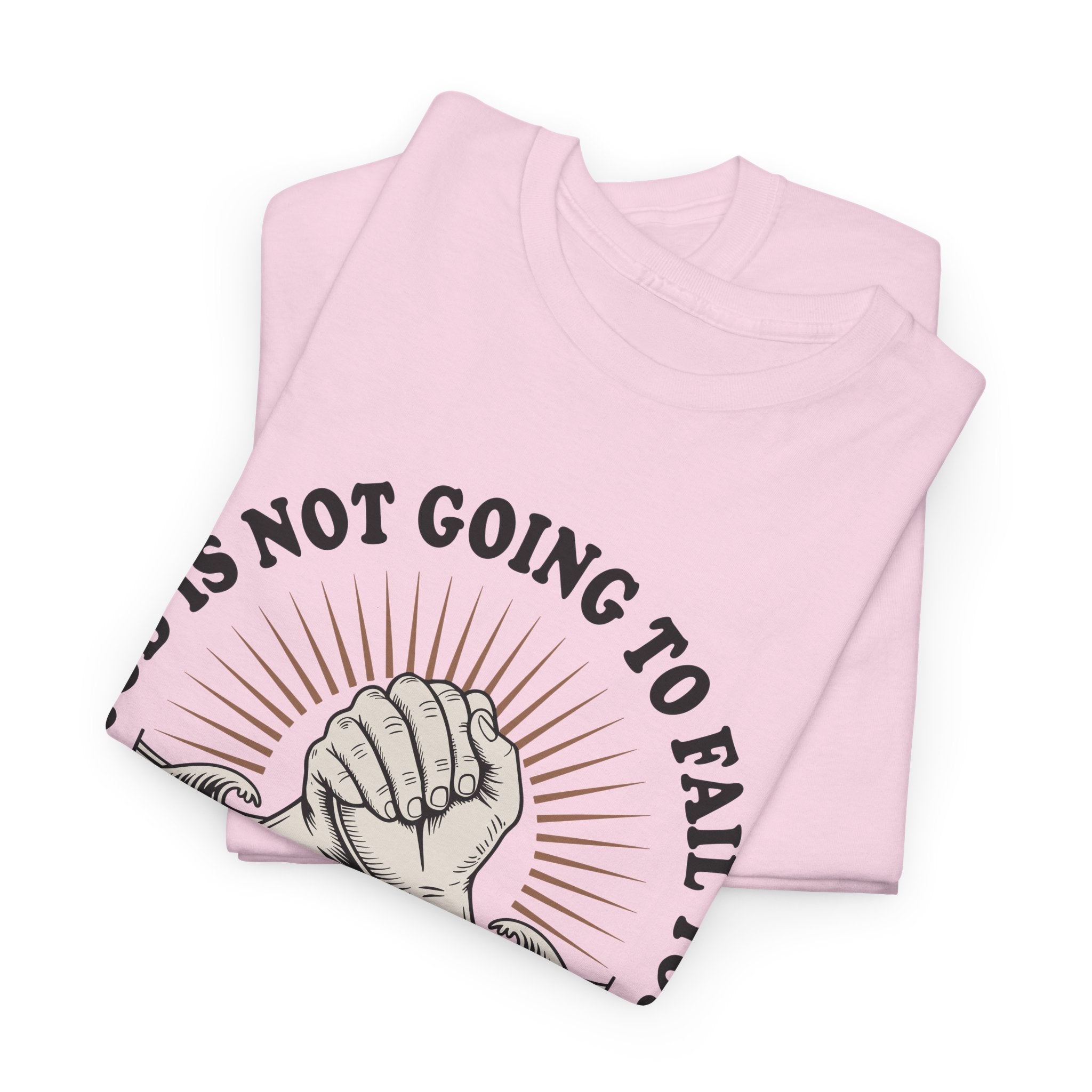 Isaiah 41:10 "Fear Not, For I Am With You" T-Shirt — Clasped Hands Rising from Waves Christian Unisex Cotton Tee