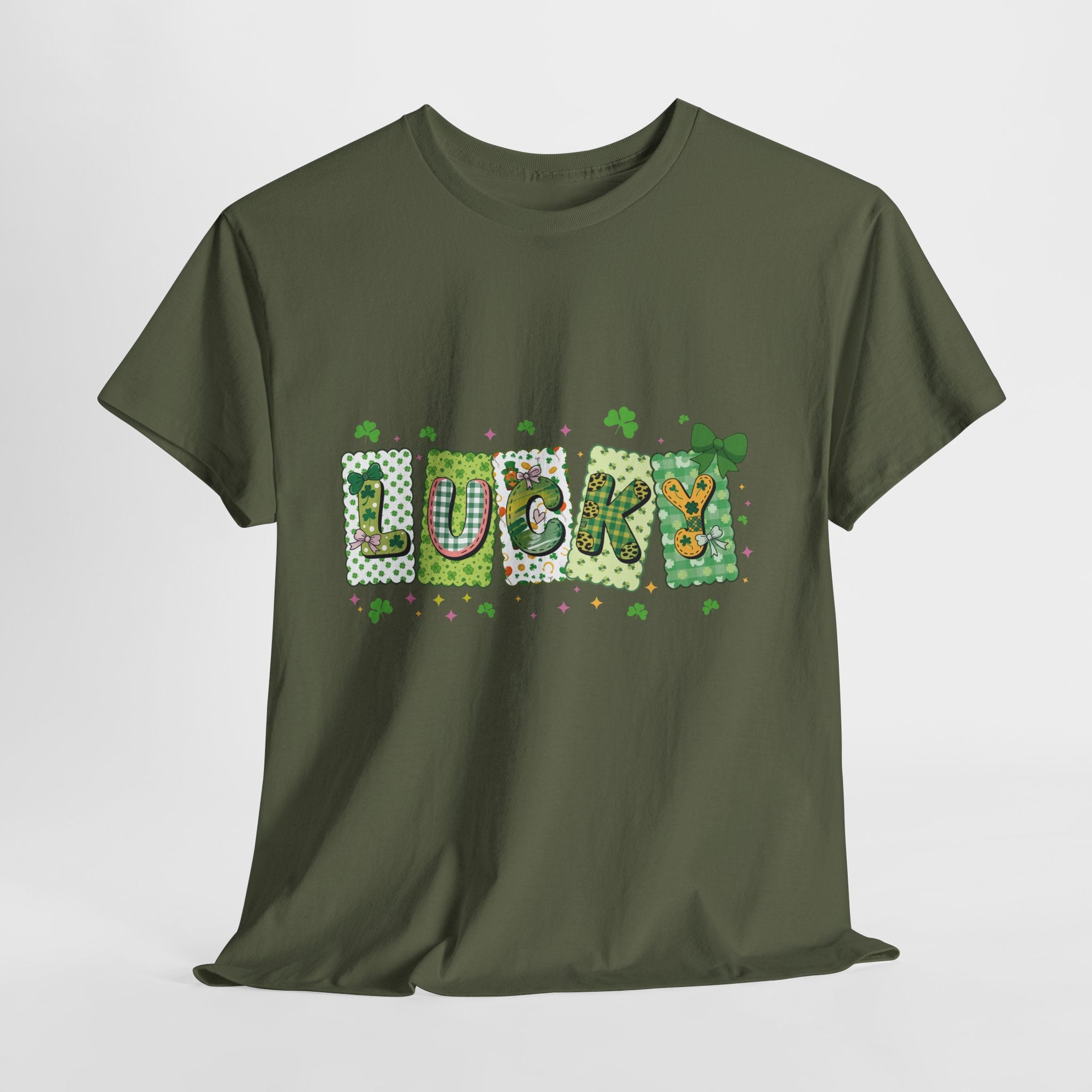 Lucky Patchwork Plaid Clover Tee — St. Patrick’s Day Unisex Cotton T-Shirt