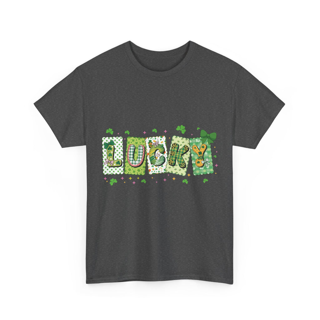 Lucky Patchwork Plaid Clover Tee — St. Patrick’s Day Unisex Cotton T-Shirt
