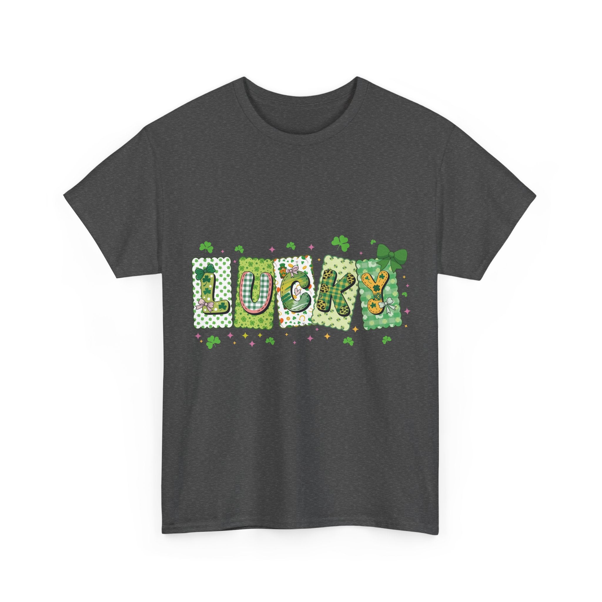 Lucky Patchwork Plaid Clover Tee — St. Patrick’s Day Unisex Cotton T-Shirt