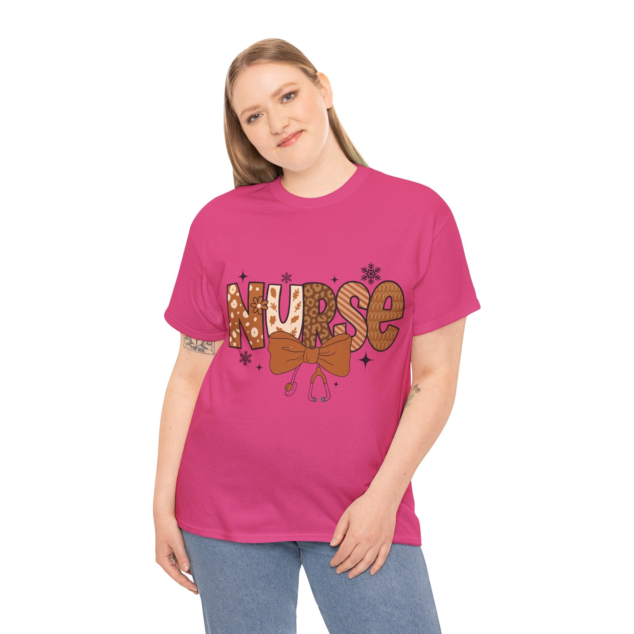 NURSE Fall Stethoscope Tee — Brown Autumn Nurse Unisex CottonT shirt