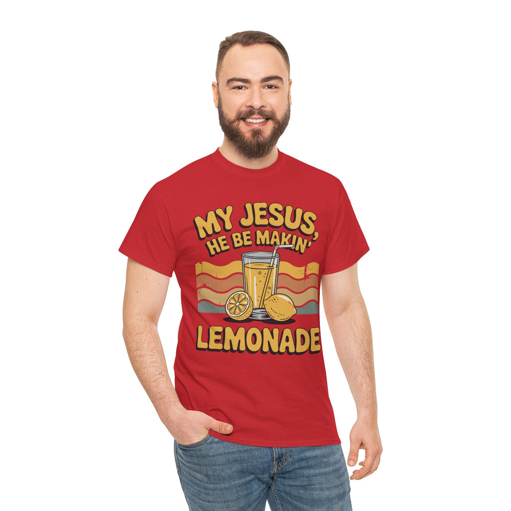 My Jesus, He Be Makin’ Lemonade T-Shirt — Retro Lemonade Christian Unisex Cotton Tee