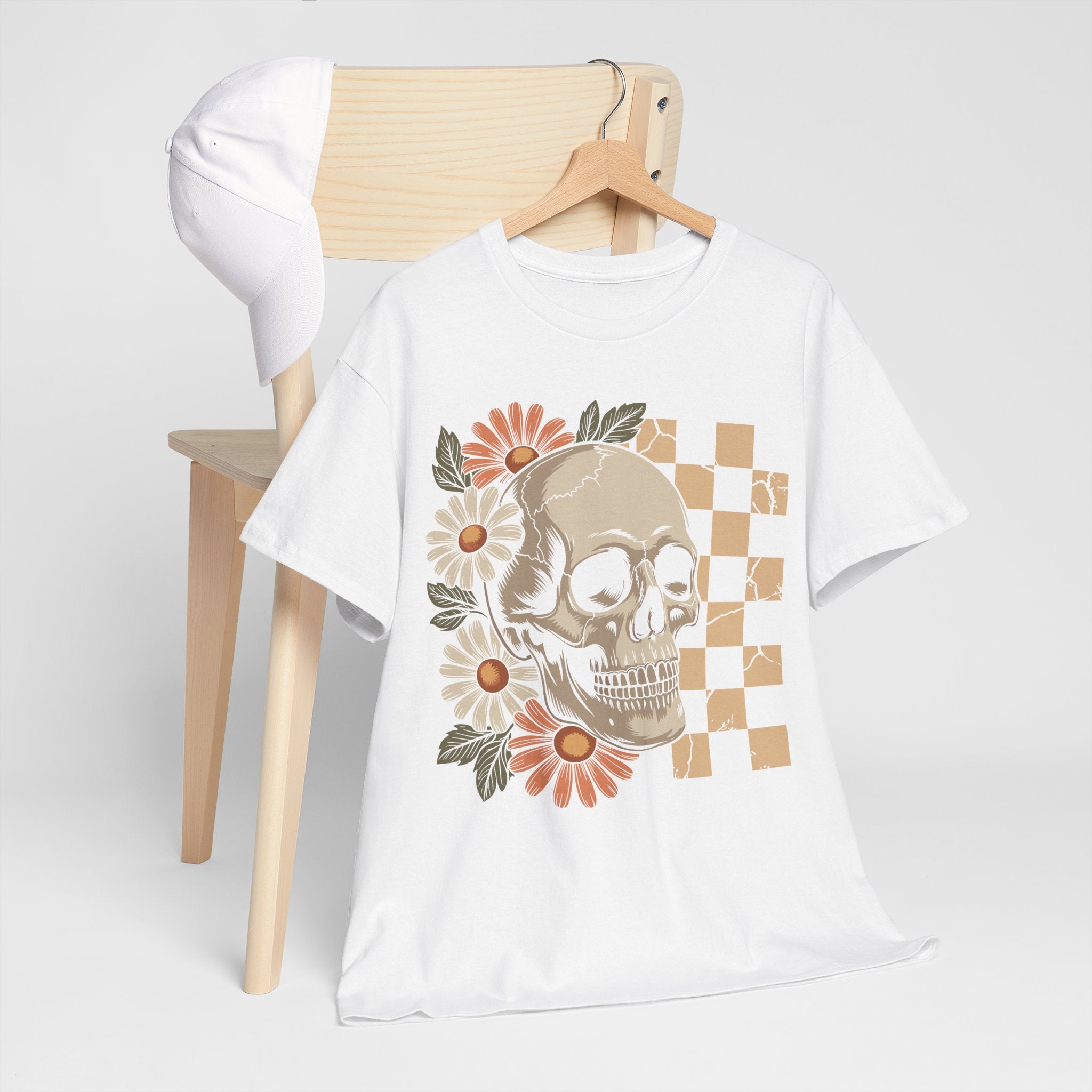 Skull Daisy Unisex Cotton Tshirt