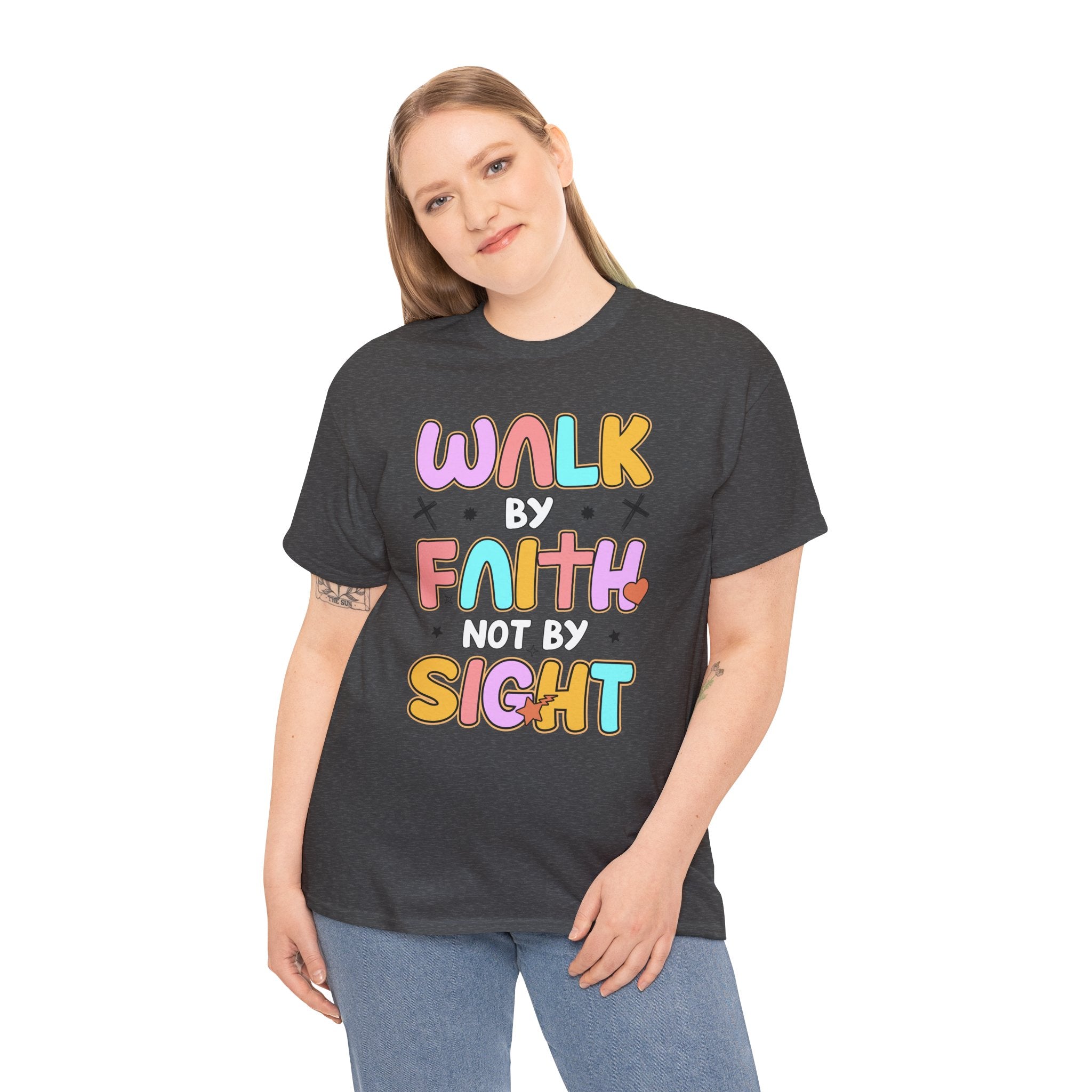 Walk by Faith Not by Sight T-Shirt — Pastel Christian Faith Unisex Cotton Tee