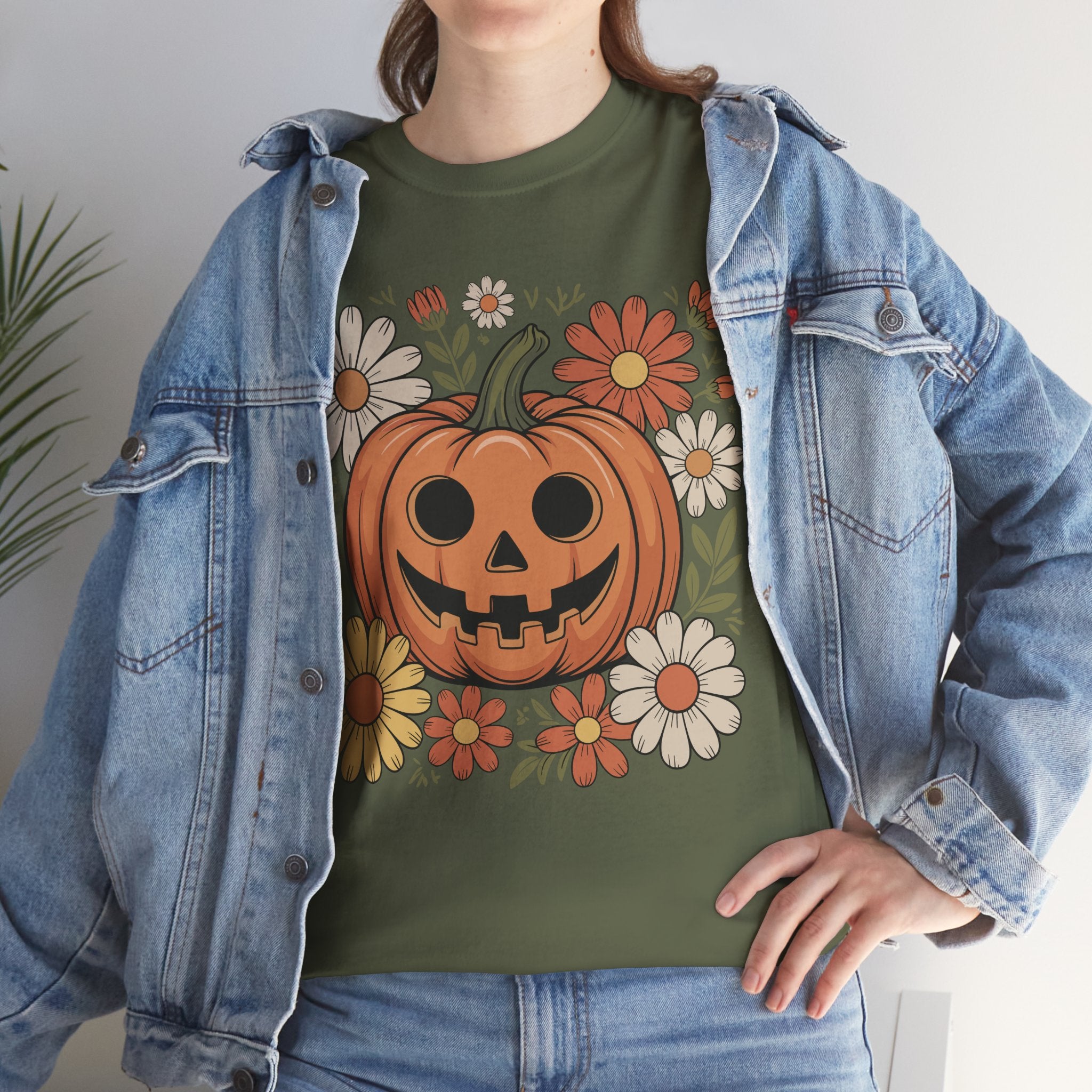 Halloween Pumpkin Unisex Cotton Tee