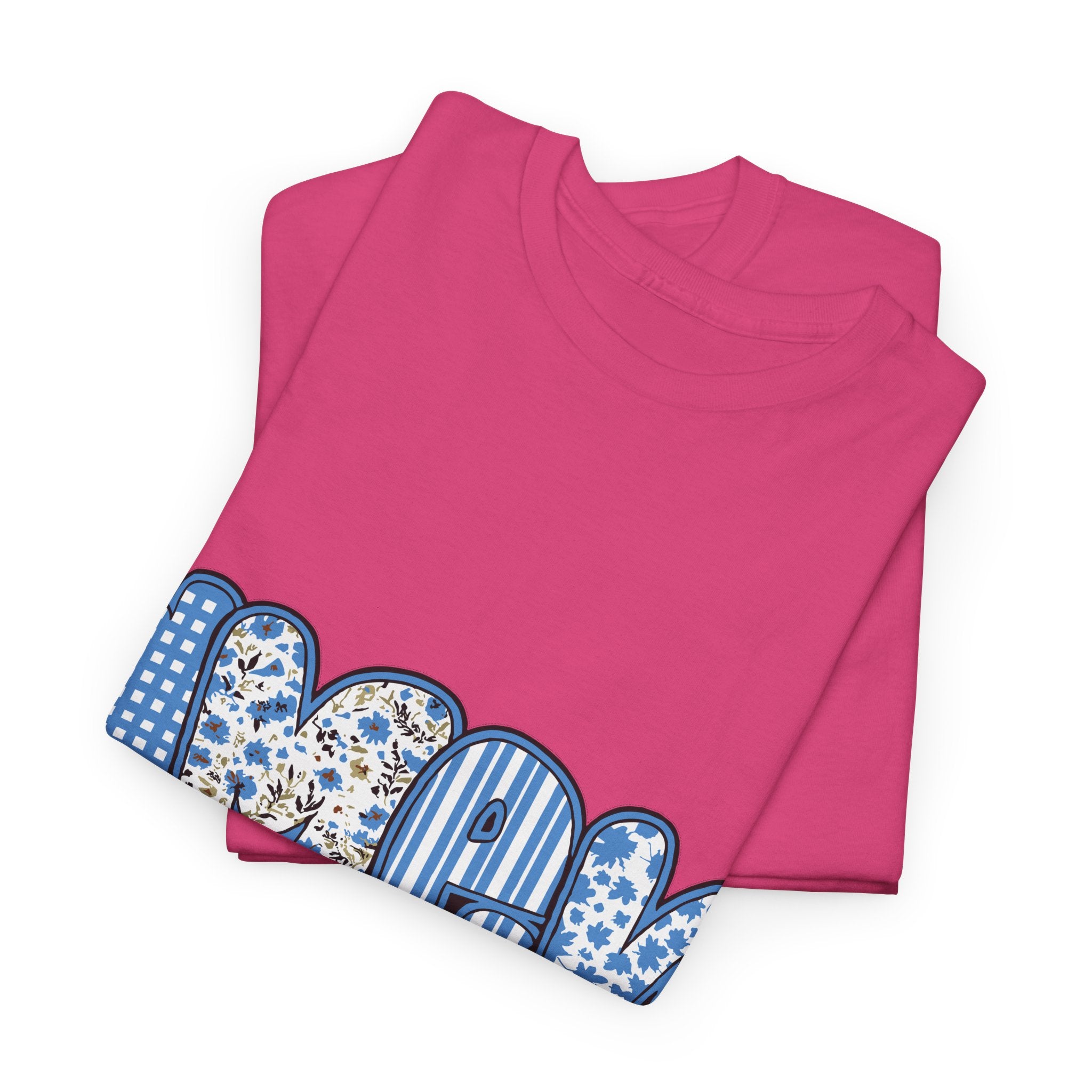 Amen Blue Floral Tee — Decorative Floral Lettering Christian Shirt Unisex Cotton Tee