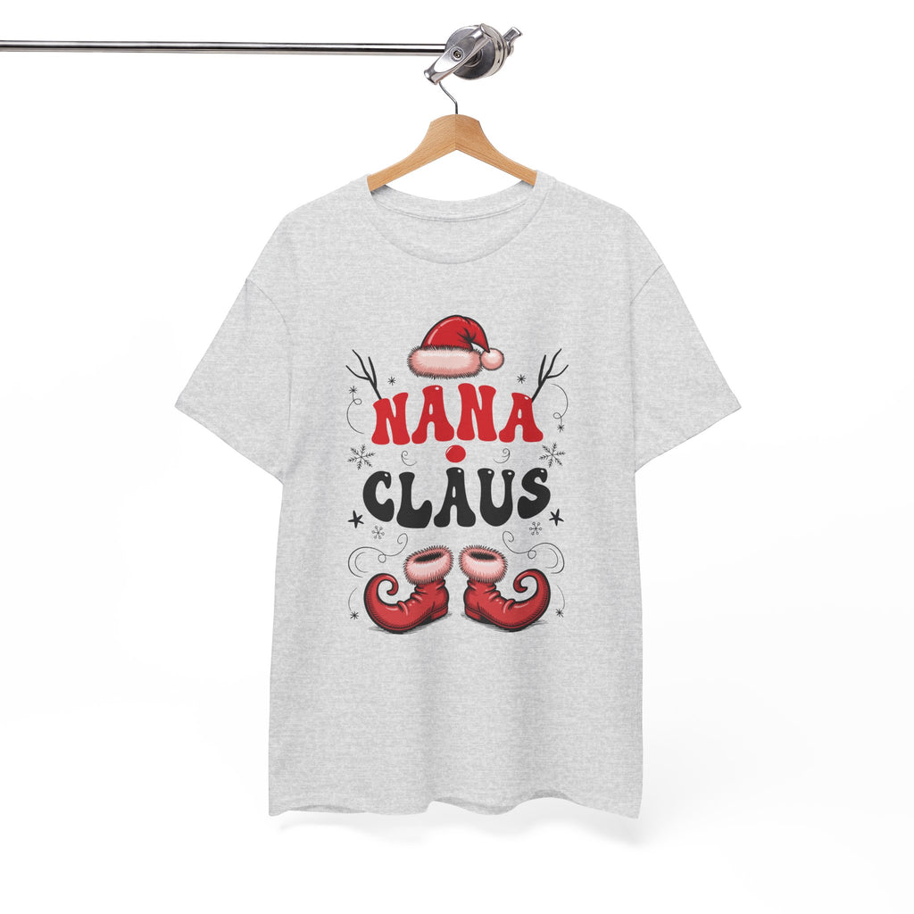 Nana Christmas T-Shirt — Santa Hat & Elf Boots Holiday Unisex Cotton Tee