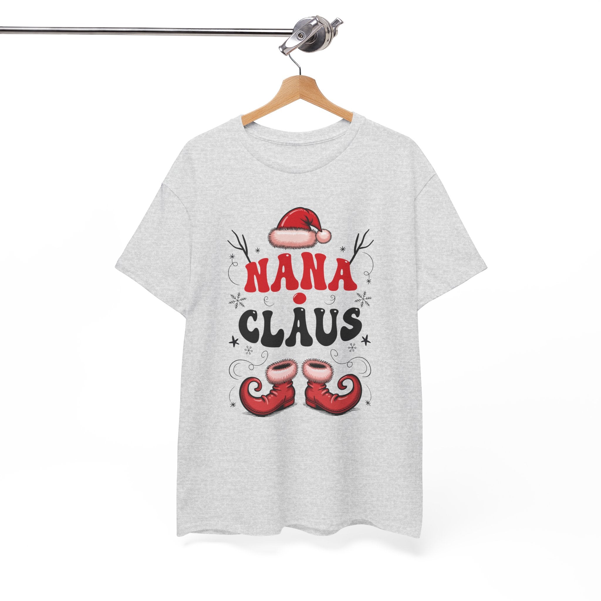 Nana Christmas T-Shirt — Santa Hat & Elf Boots Holiday Unisex Cotton Tee