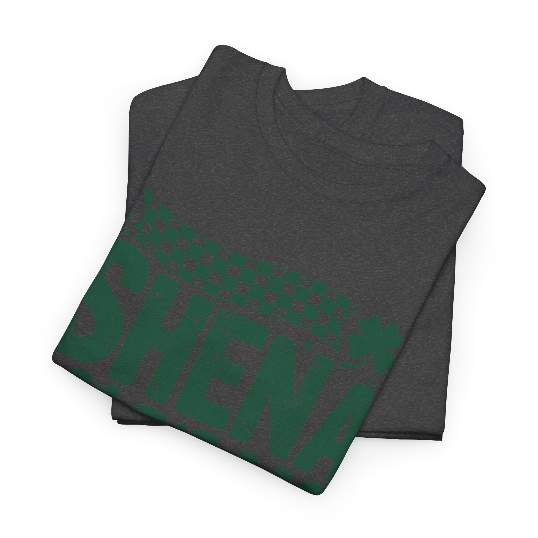 Shenanigans Clover Tee — Bright Green St. Patrick’s Day Shirt with Checkered Flag Unisex Cotton Tee