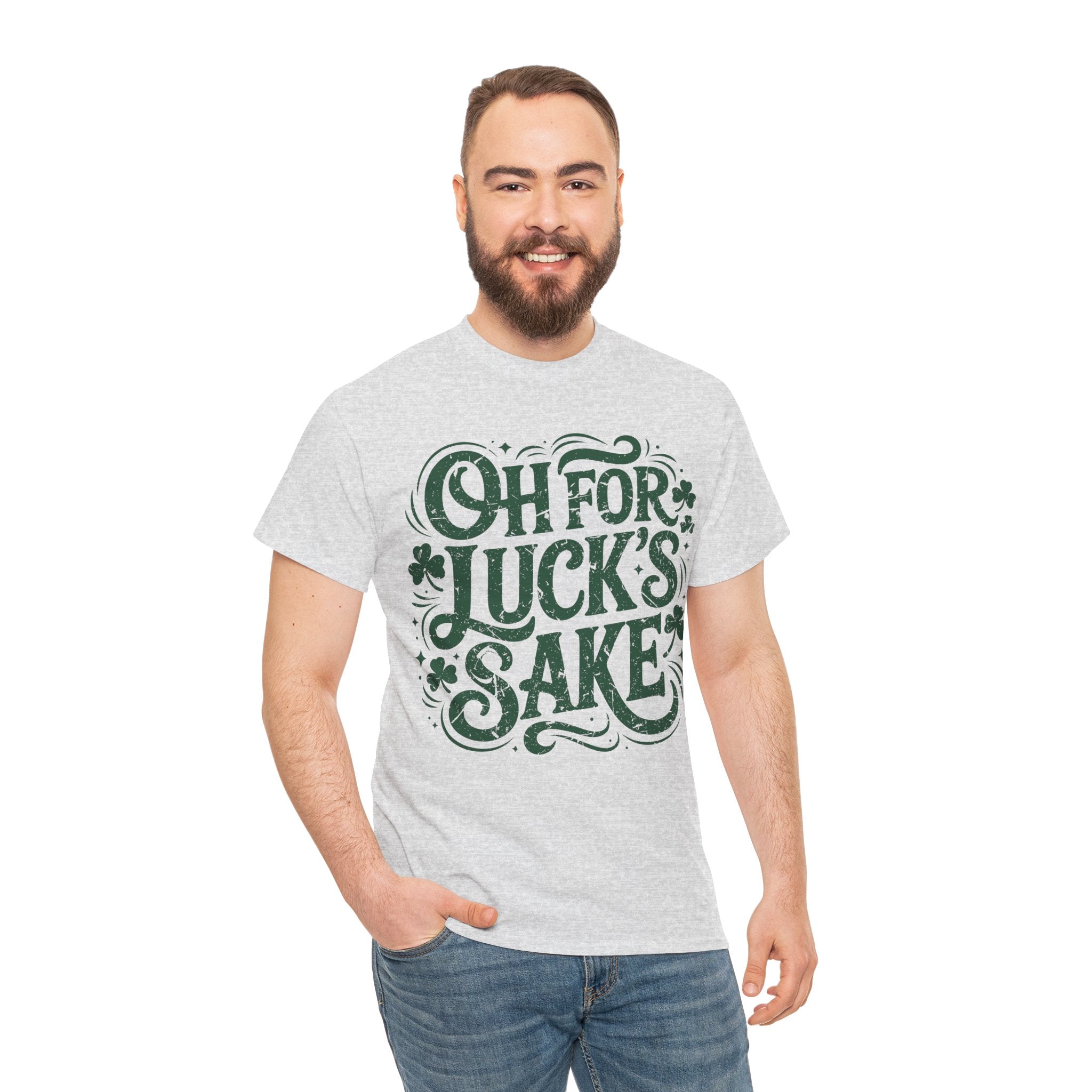 Oh for Luck's Sake Shamrock Unisex Cotton Tee