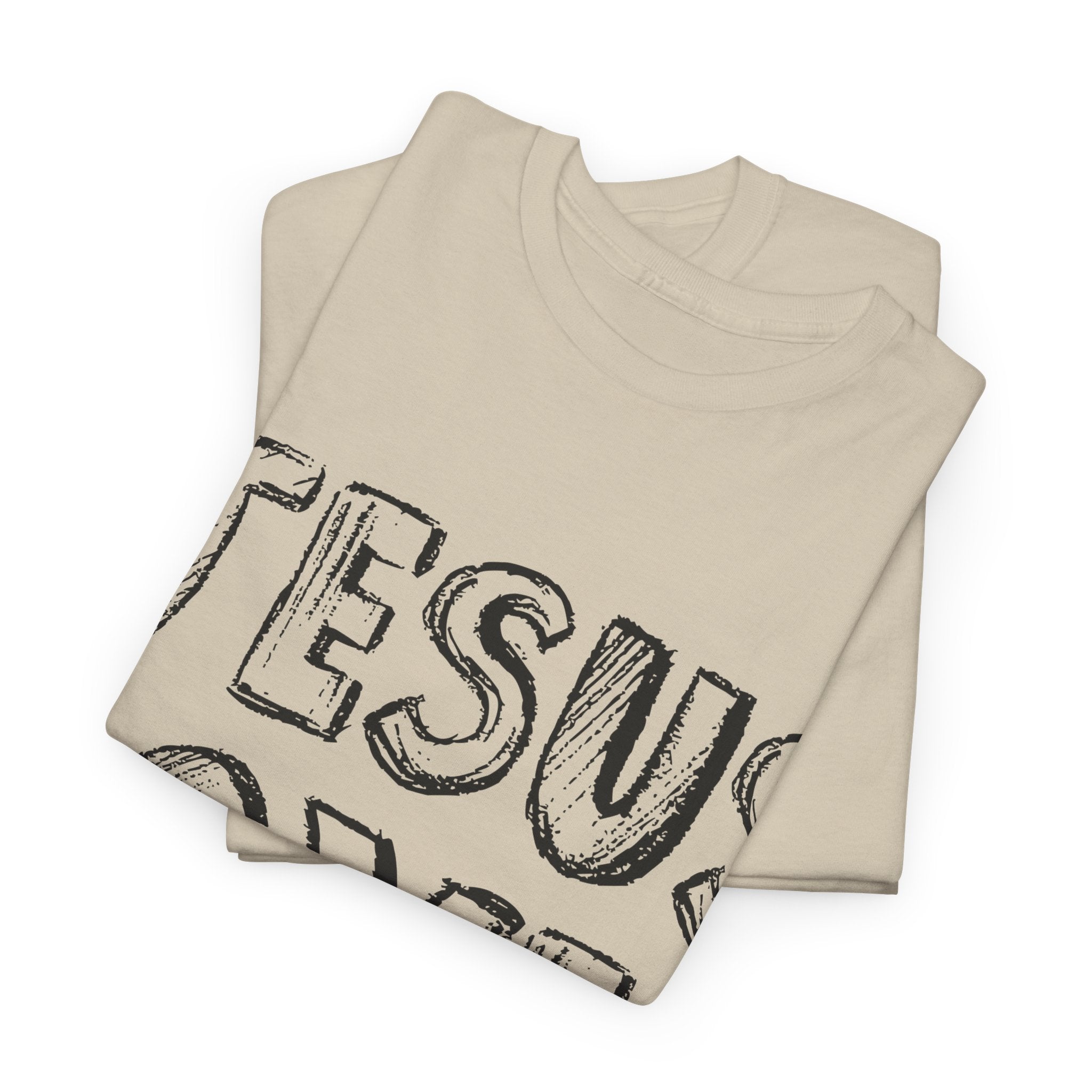 Jesus Loves You Chalk-Style Tee — Crosses & Stars Christian UNisex Cotton T-Shirt