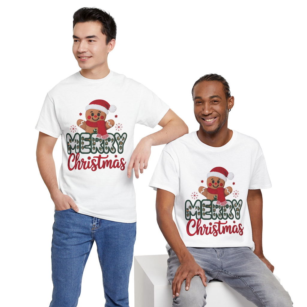 Gingerbread Santa 'Merry Christmas' Unisex Cotton Tee T-Shirt