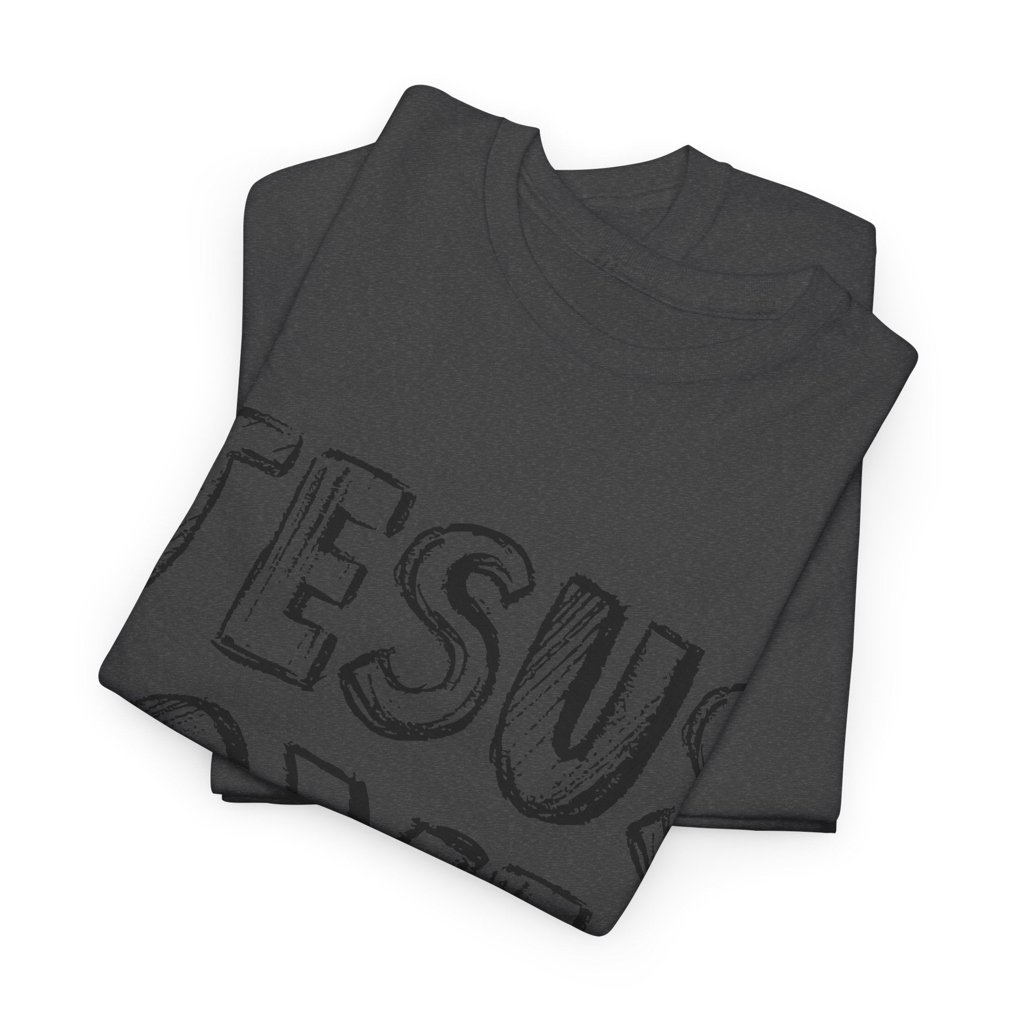 Jesus Loves You Chalk-Style Tee — Crosses & Stars Christian UNisex Cotton T-Shirt