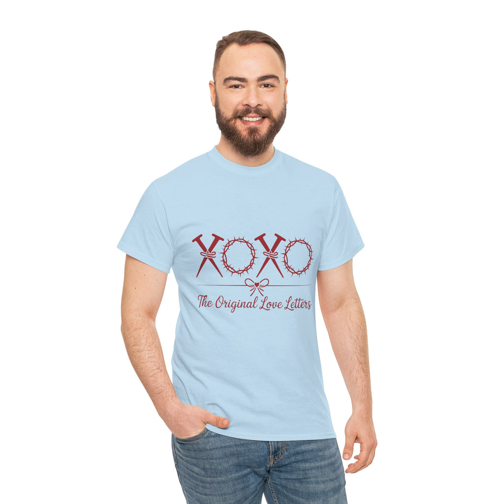 Christian Valentine Tee — “XOXO” Nails & Thorn Crowns, “The Original Love Letters”... Unisex Cotton Tee