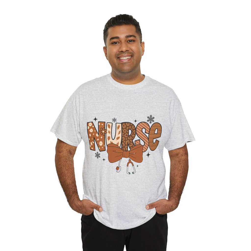 NURSE Fall Stethoscope Tee — Brown Autumn Nurse Unisex CottonT shirt