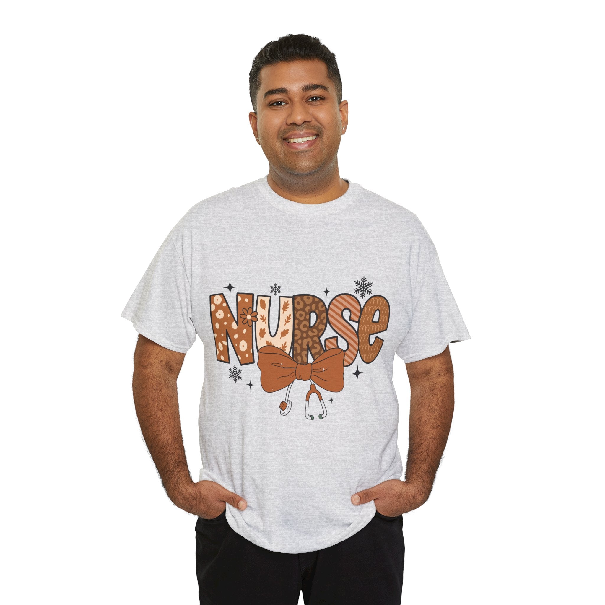 NURSE Fall Stethoscope Tee — Brown Autumn Nurse Unisex CottonT shirt