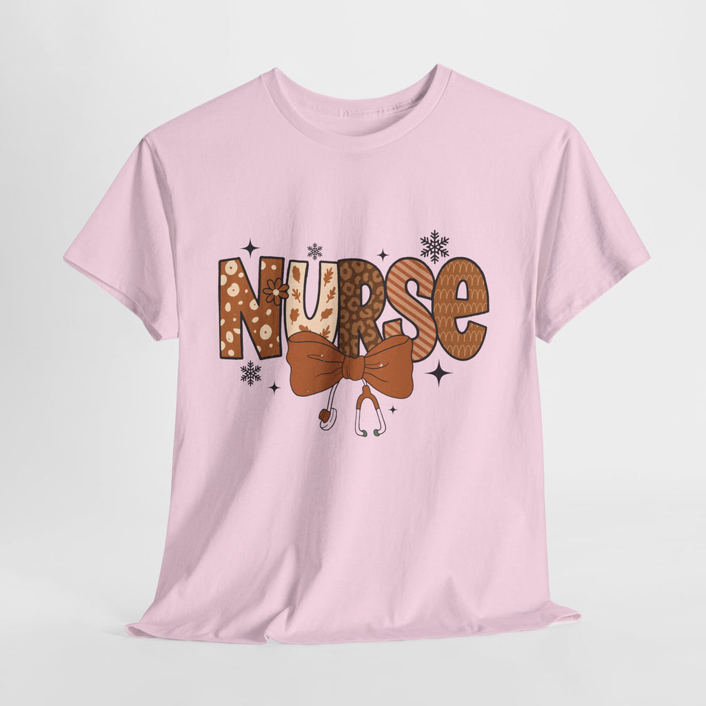 NURSE Fall Stethoscope Tee — Brown Autumn Nurse Unisex CottonT shirt