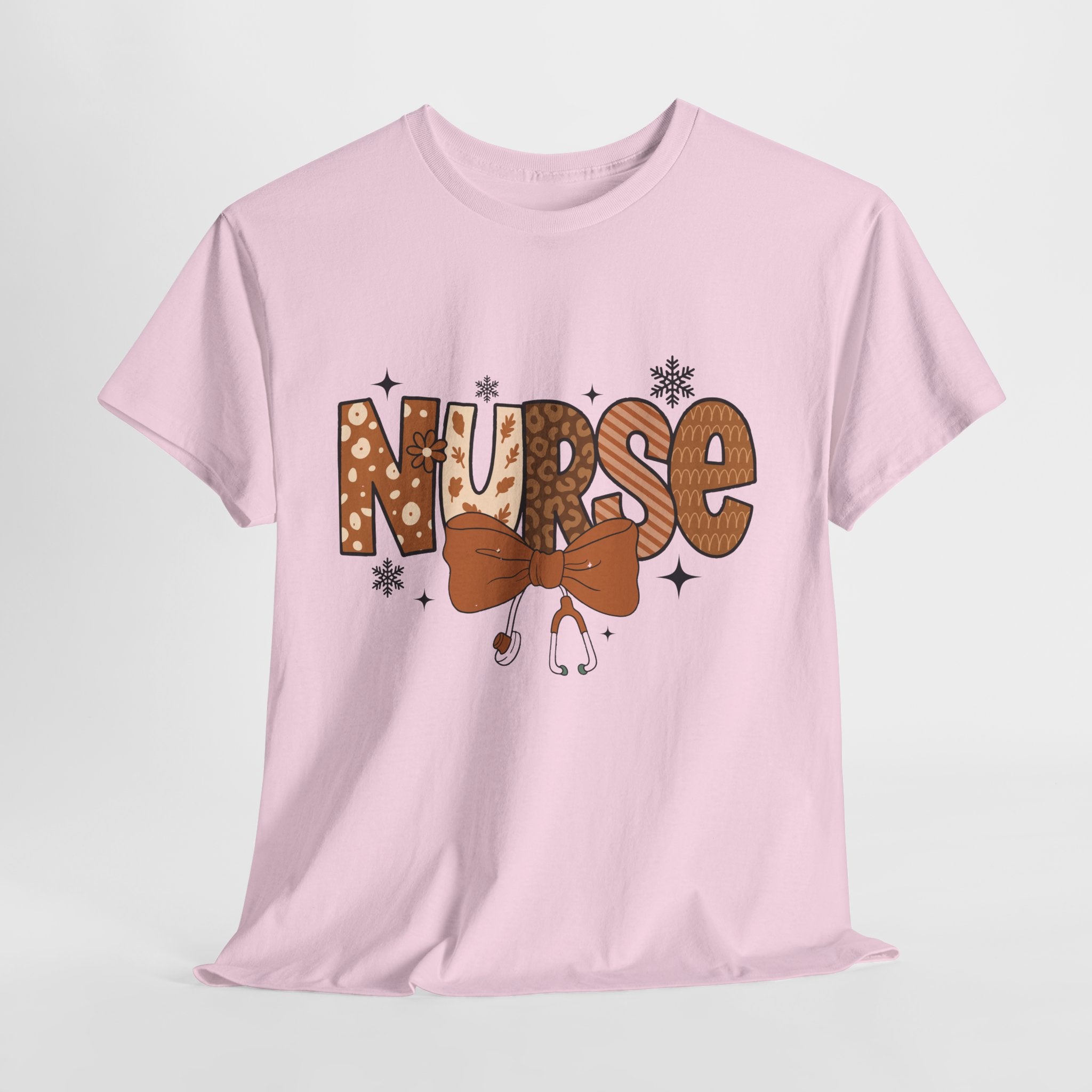 NURSE Fall Stethoscope Tee — Brown Autumn Nurse Unisex CottonT shirt