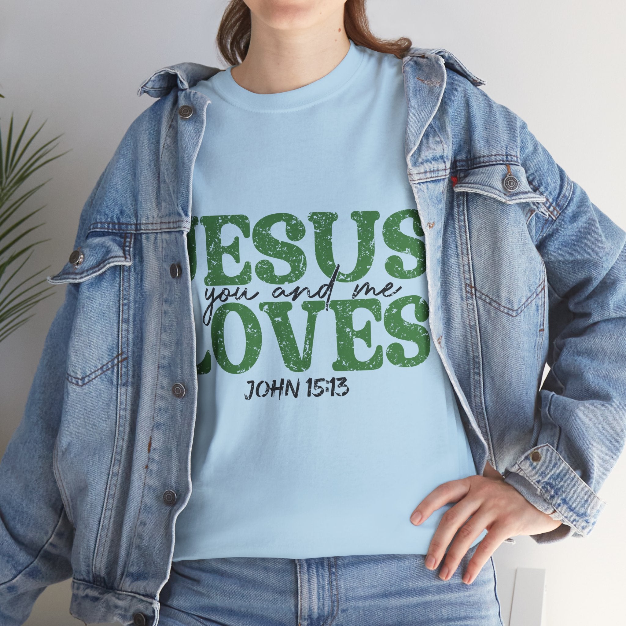 Jesus Loves Vintage Tee — Green Retro Christian Unisex Cotton T-Shirt