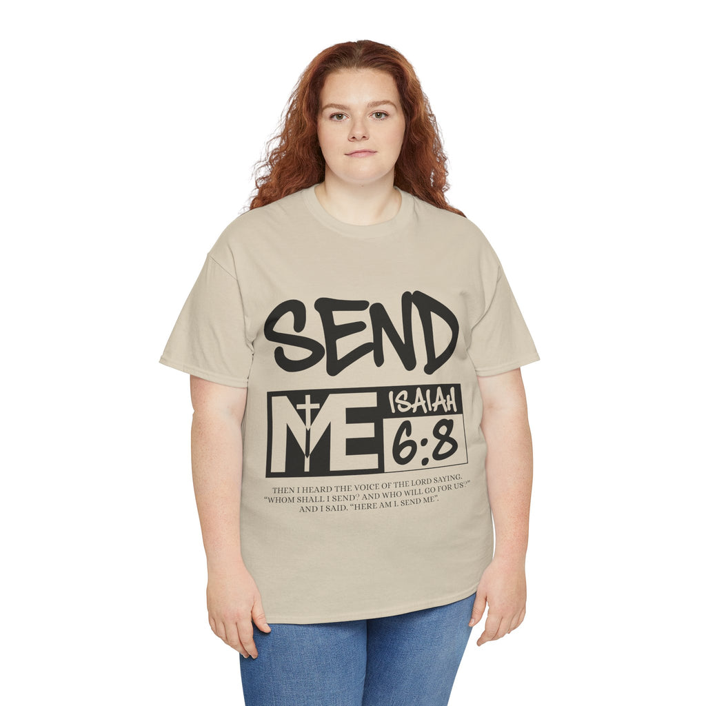 Send Me Isaiah 6:8 Christian T-Shirt — Cross Faith Unisex Cotton Tee