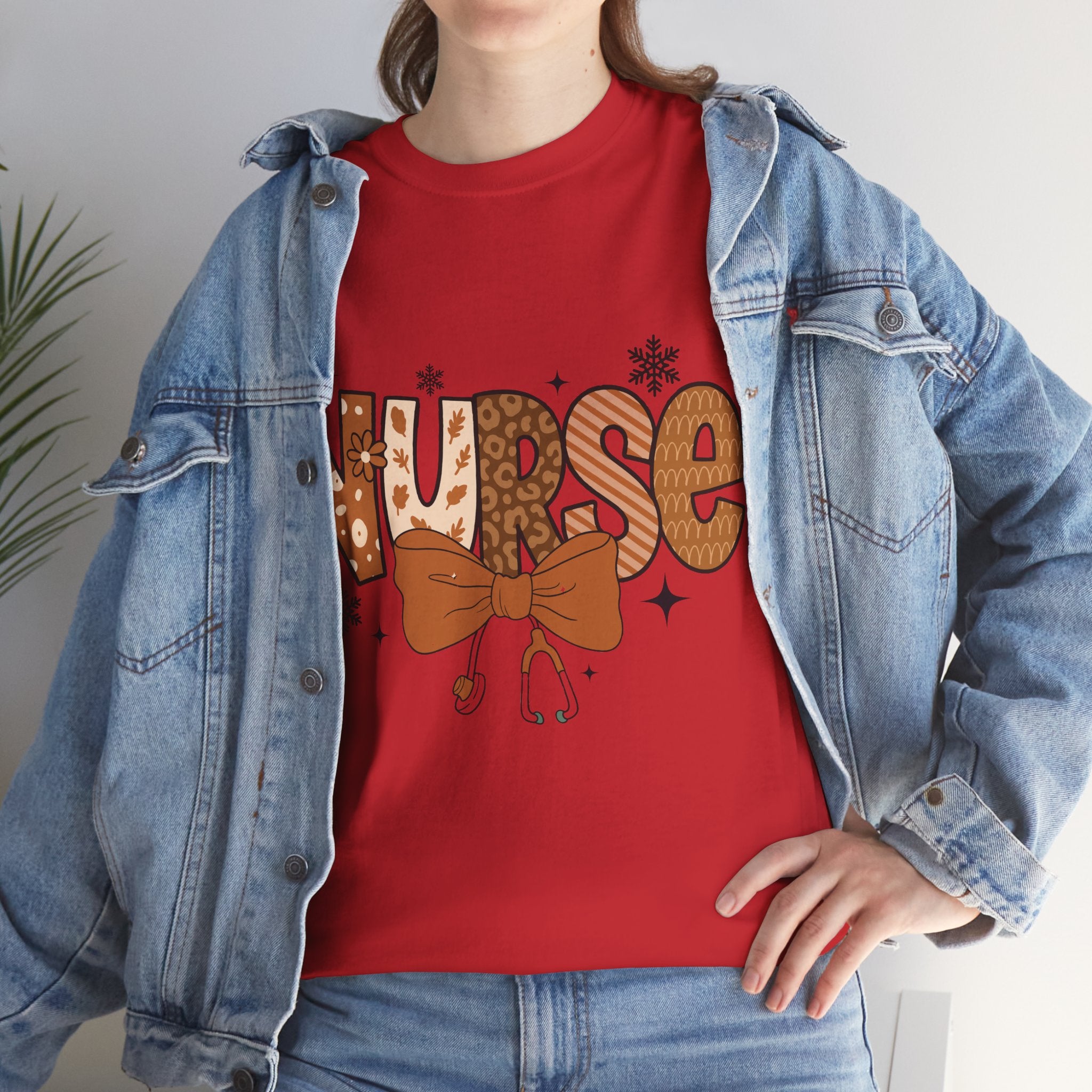 NURSE Fall Stethoscope Tee — Brown Autumn Nurse Unisex CottonT shirt