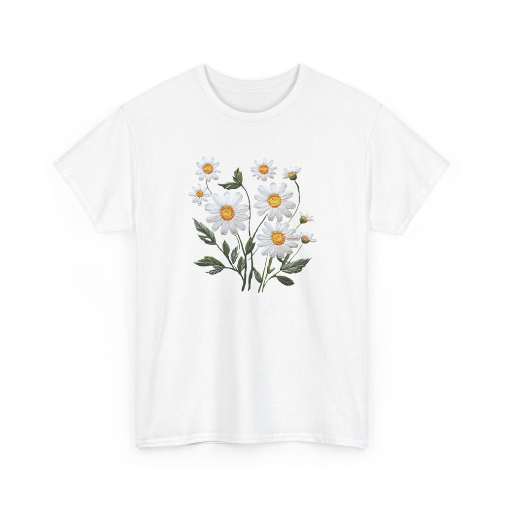 God Is Good All The Time Embroidered Daisy Unisex Cotton Tee