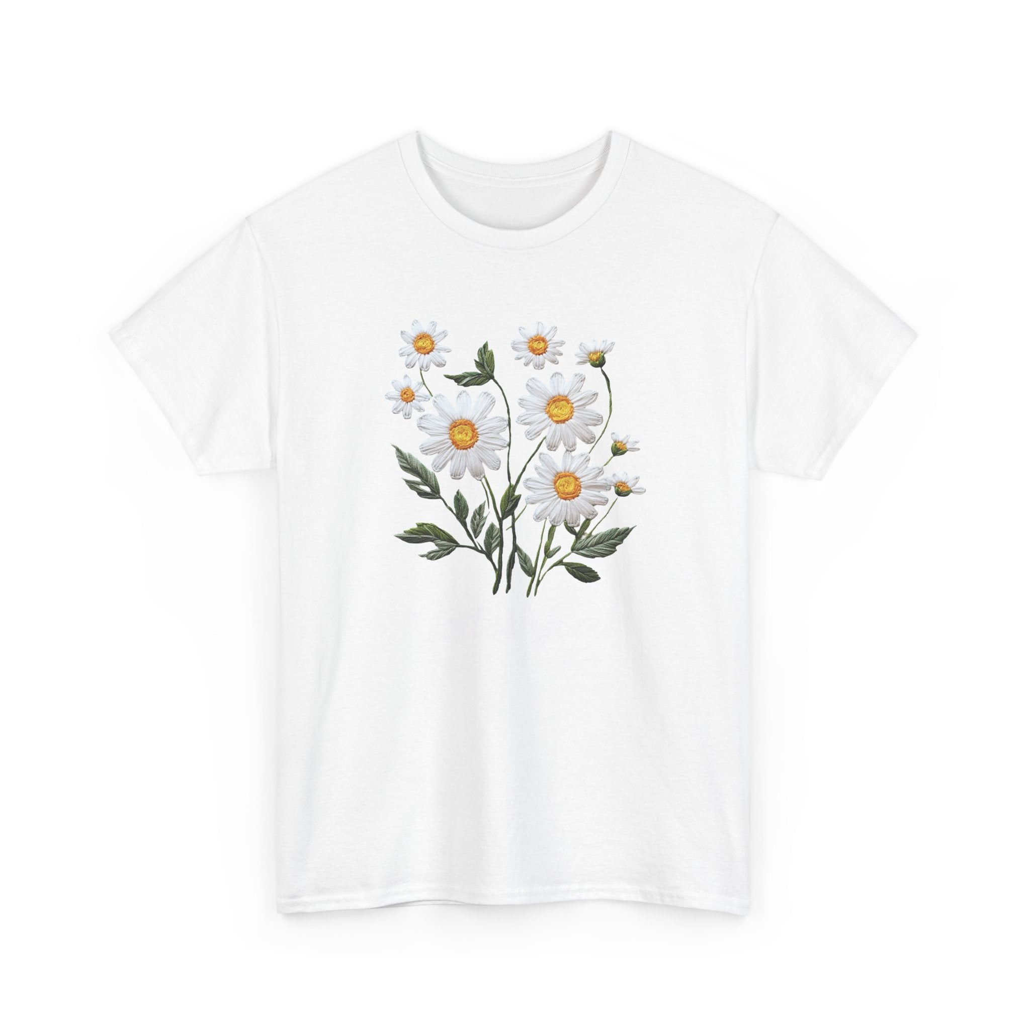 God Is Good All The Time Embroidered Daisy Unisex Cotton Tee