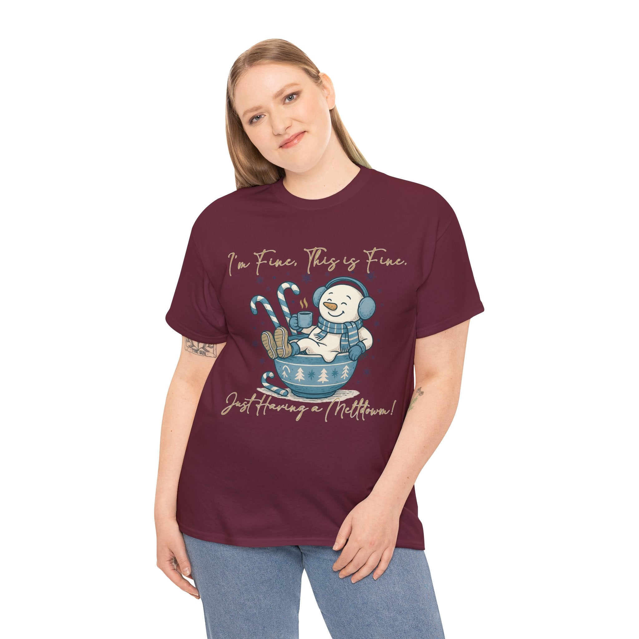 Snowman Hot Cocoa Unisex Cotton Tee