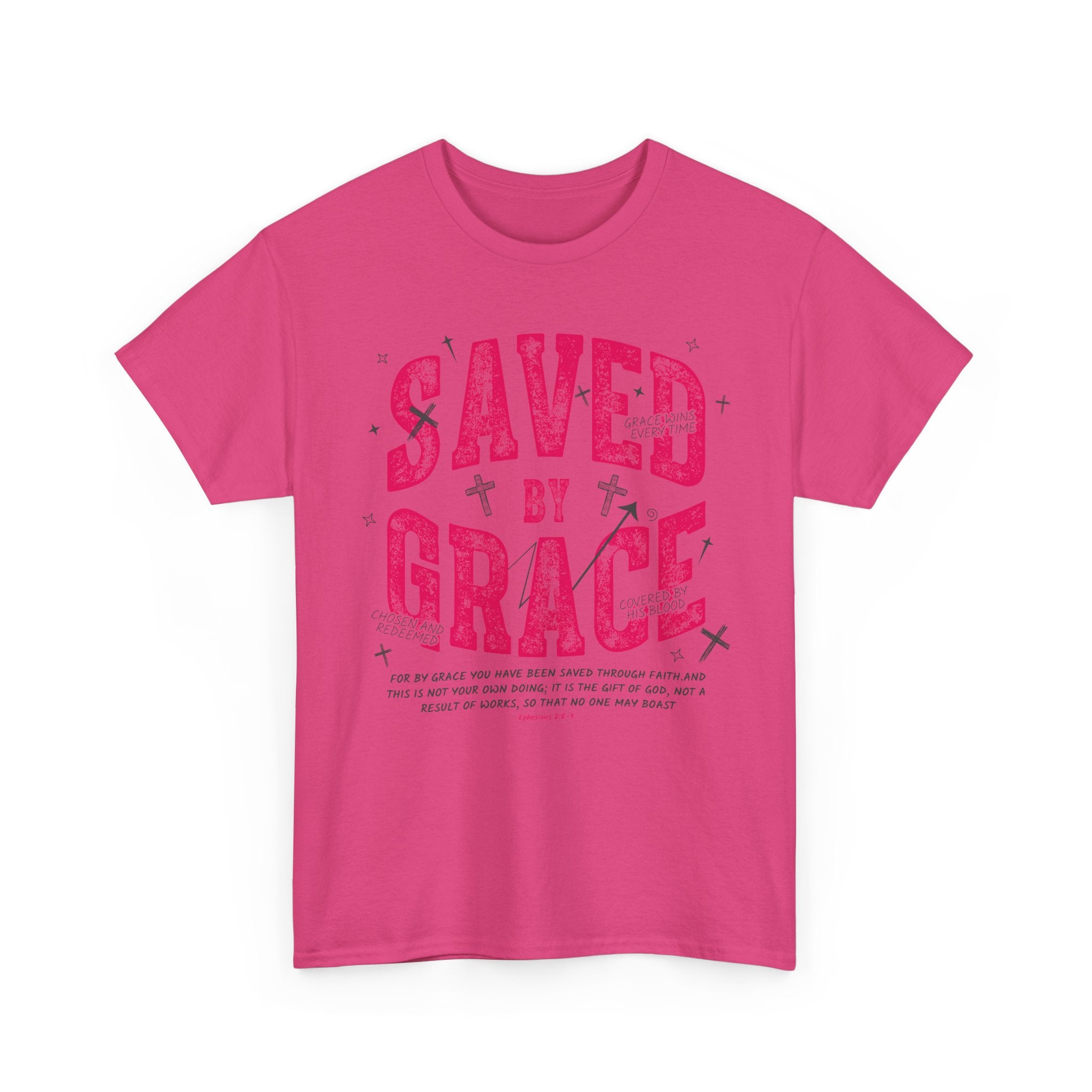 Saved by Grace Ephesians 2:8-9 Unisex Cotton T-Shirt
